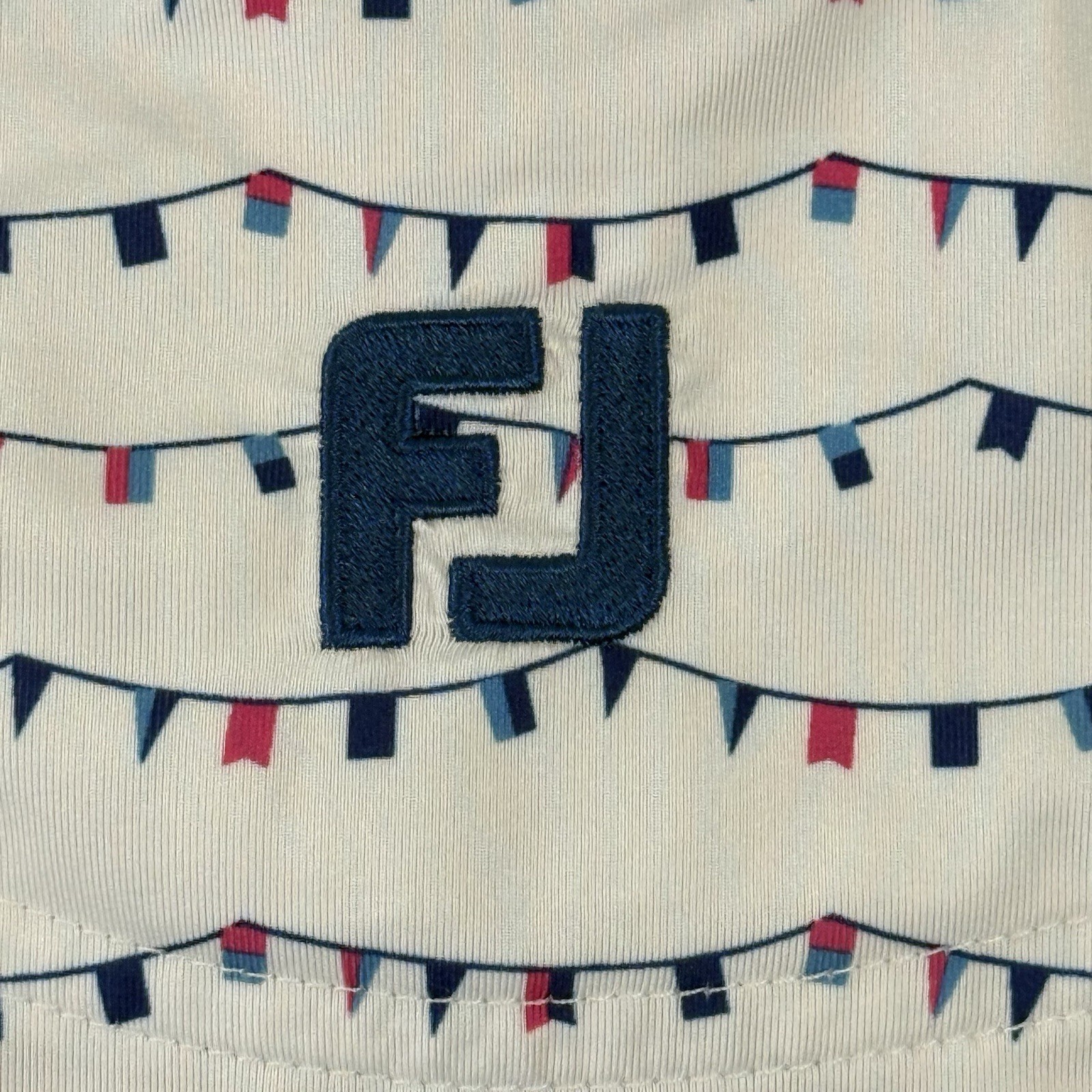 FootJoy Men’s White Flag Banner Print Lisle Golf Polo Men’s M Calvert Crossing