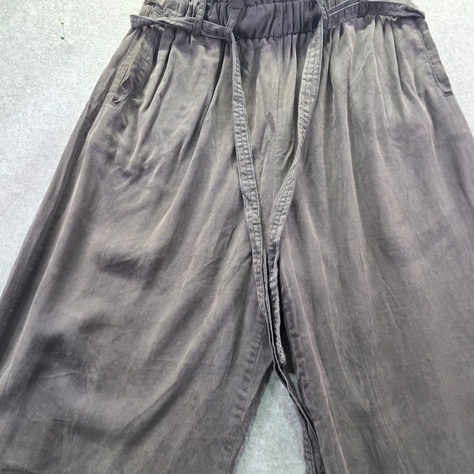 Wishlist Apparel Gray Paperbag Waist Wide Leg Pants Medium Charcoal High Rise