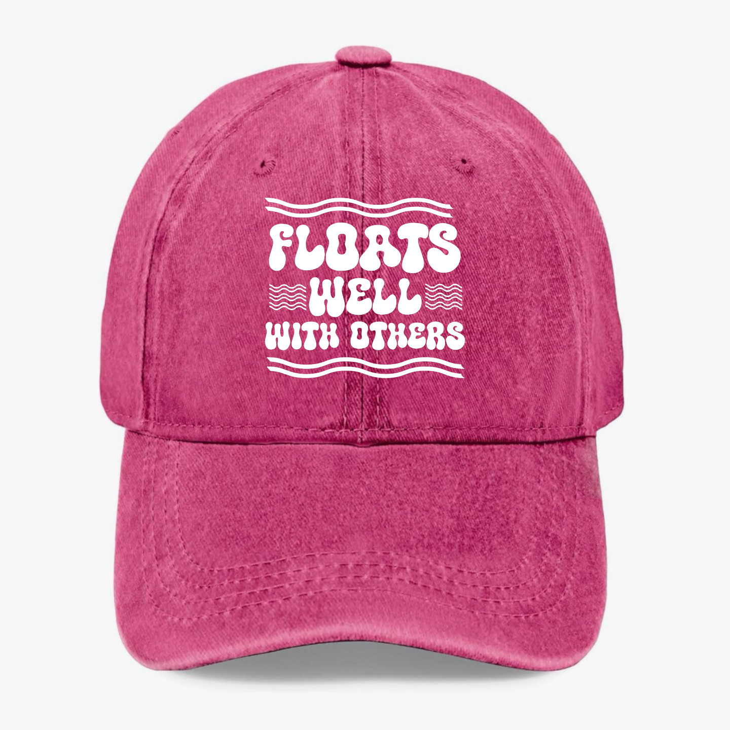 Funny Fishing Hat Floats Well With Others Fisherman Baseball Cap Adjustable