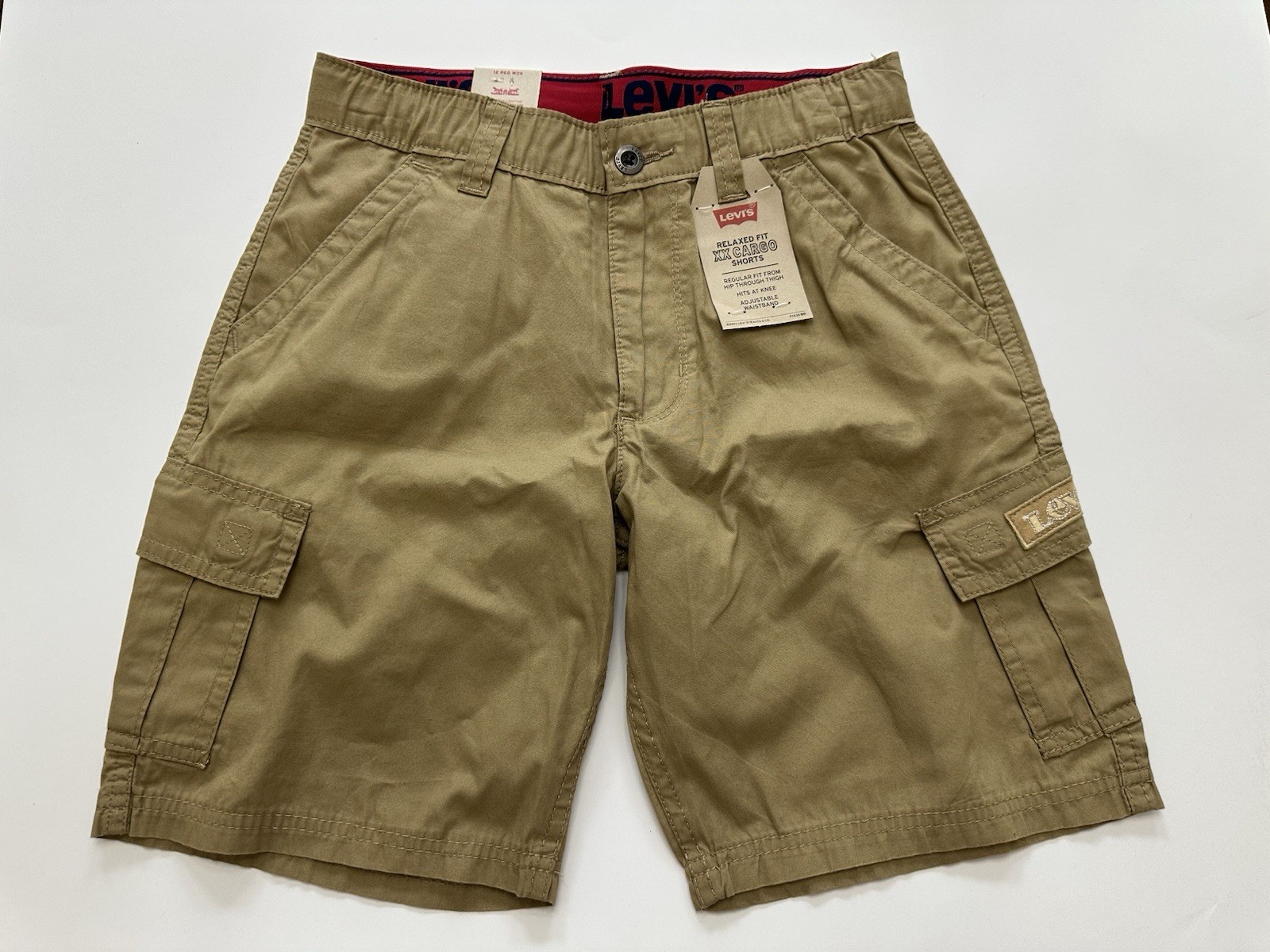 Levi’s Boy’s Youth Utility Comfort Stretch Adjustable Waist Cargo Shorts Size 12