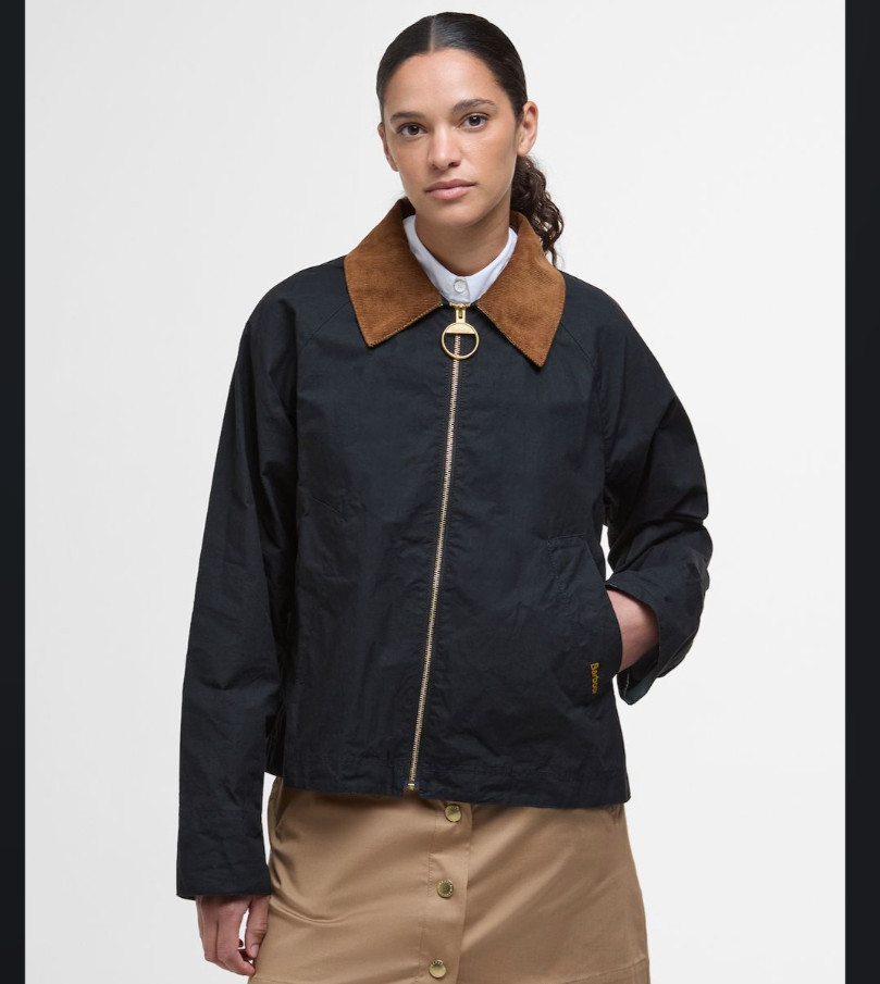 BARBOUR CATLIN SHOWERPROOF JACKET in Black MSRP$390 British Chic