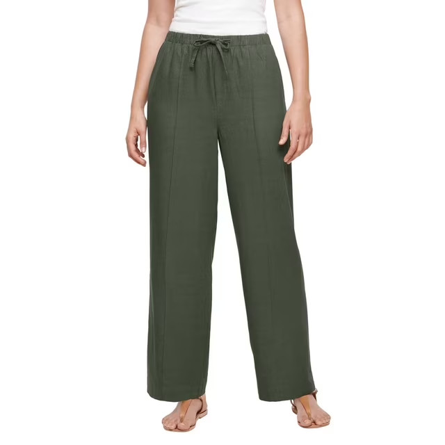 Gap Women’s Linen Blend Pull-On Pant Size Small Olive