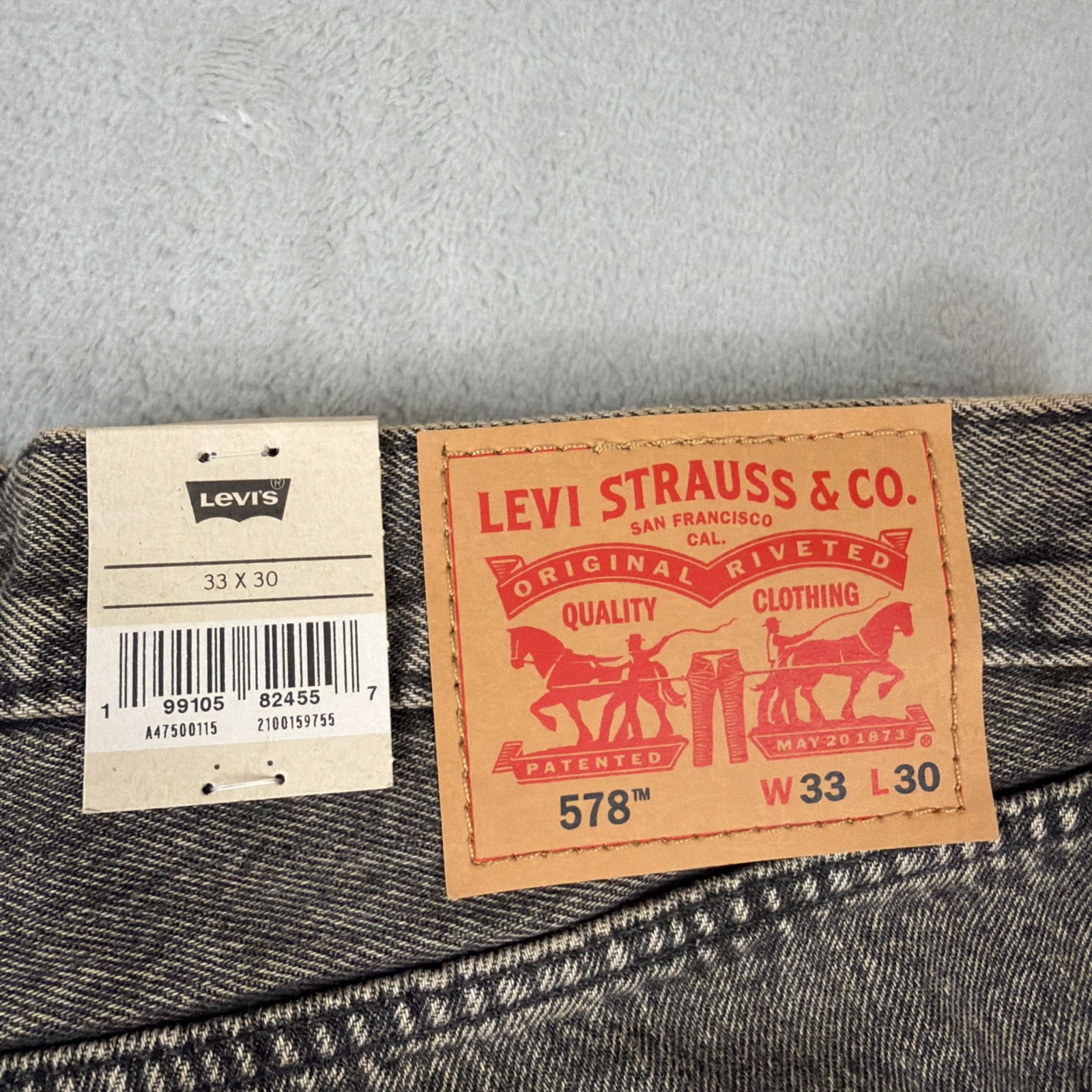 Levi’s 578 Baggy Denim Jeans Men’s Size 33×30 Gray Cotton Y2K