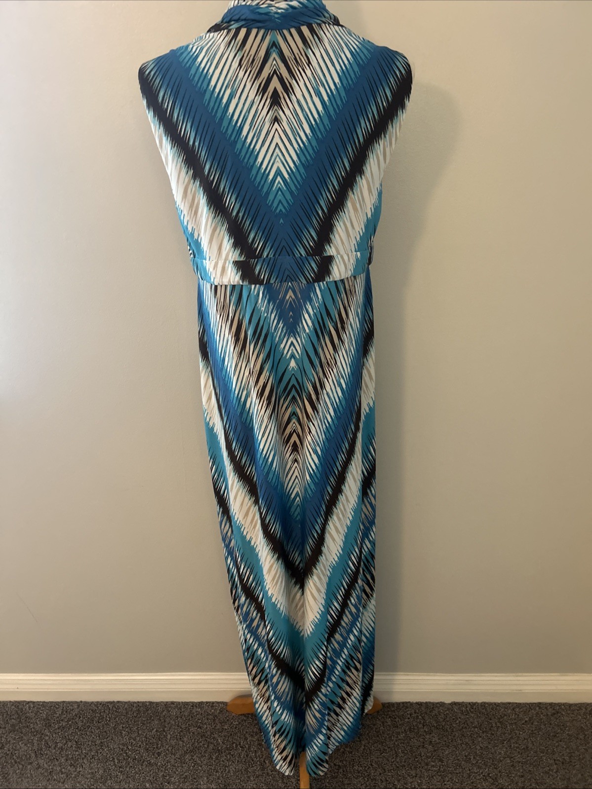 Chicos Maxi Dress Size 2 Or L/12 Poly Spandex Blend