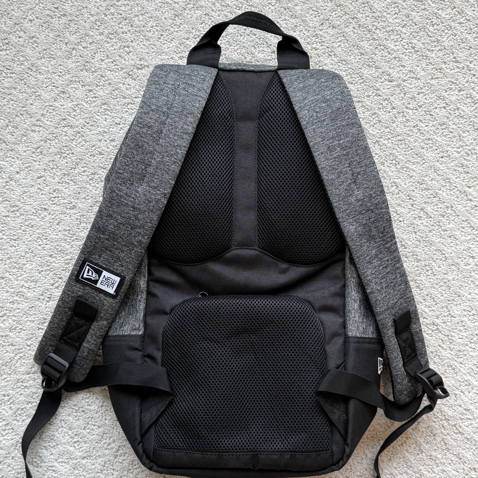 New Era Congaree Gray/Black Zip Backpack Padded Adjustable Straps Inner Pockets
