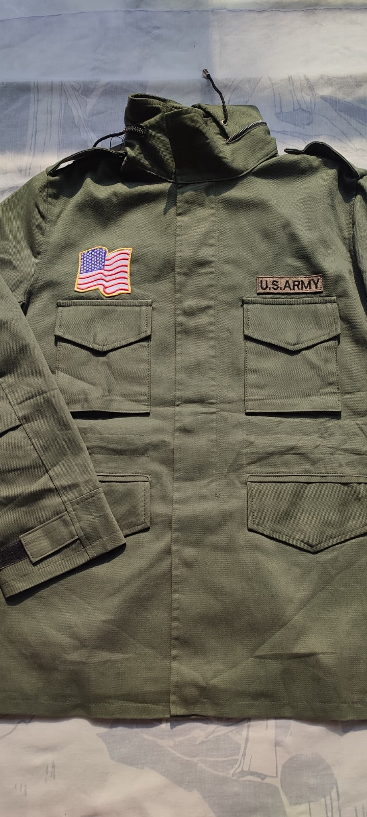 MENS JOHN RAMBO M65 FIRST BLOOD JACKET US ARMY FIELD COMBAT GREEN COTTON JACKET.