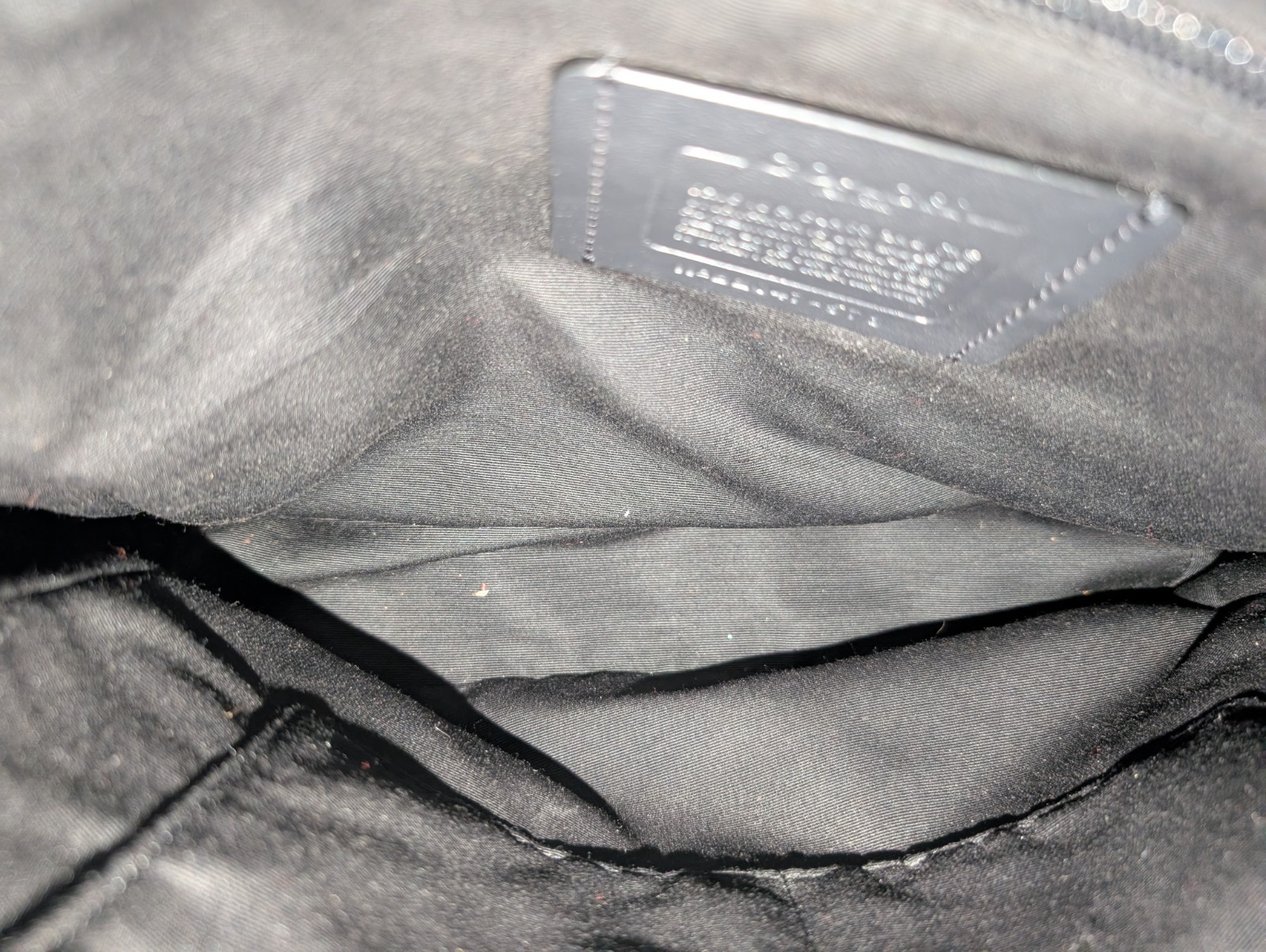 Coach Signature Monogram Messenger Crossbody Bag Black/Gray Magnetic Strap
