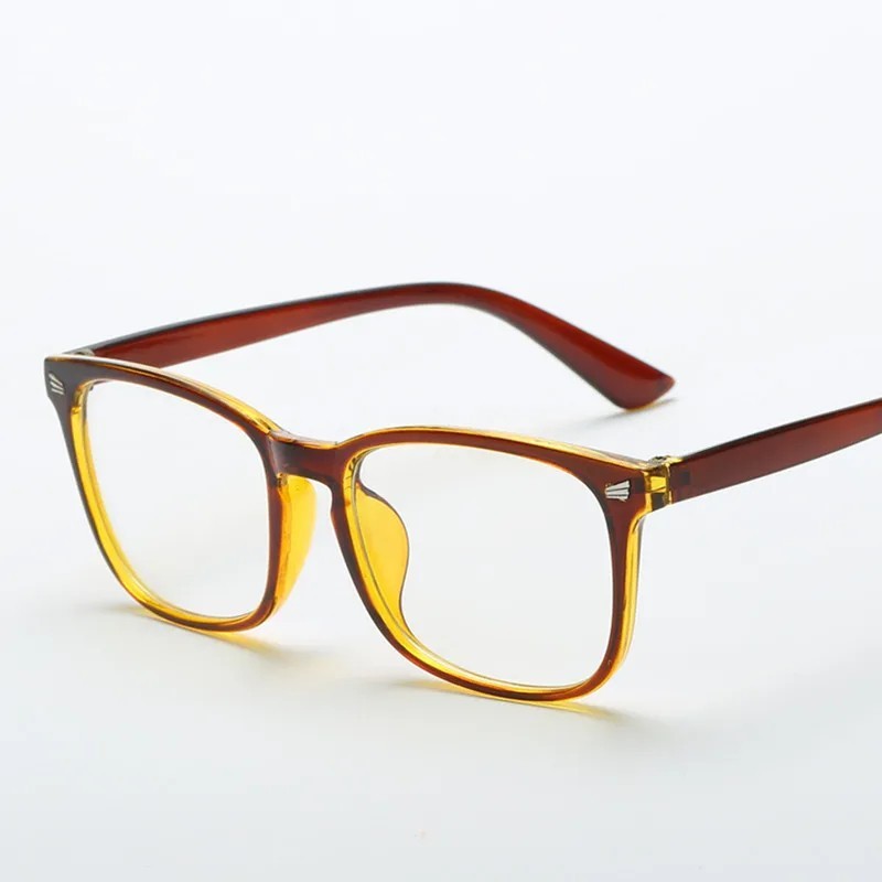 New Clear Lens Glasses Rectangular Frame Spring Hinge Fake Eyewear UV 100%