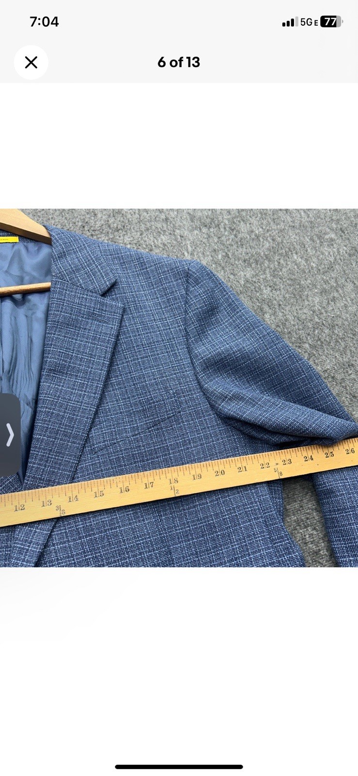 Hickey Freeman Yellow Label Blue Wool Silk Linen Blazer Sport Coat Jacket 46R