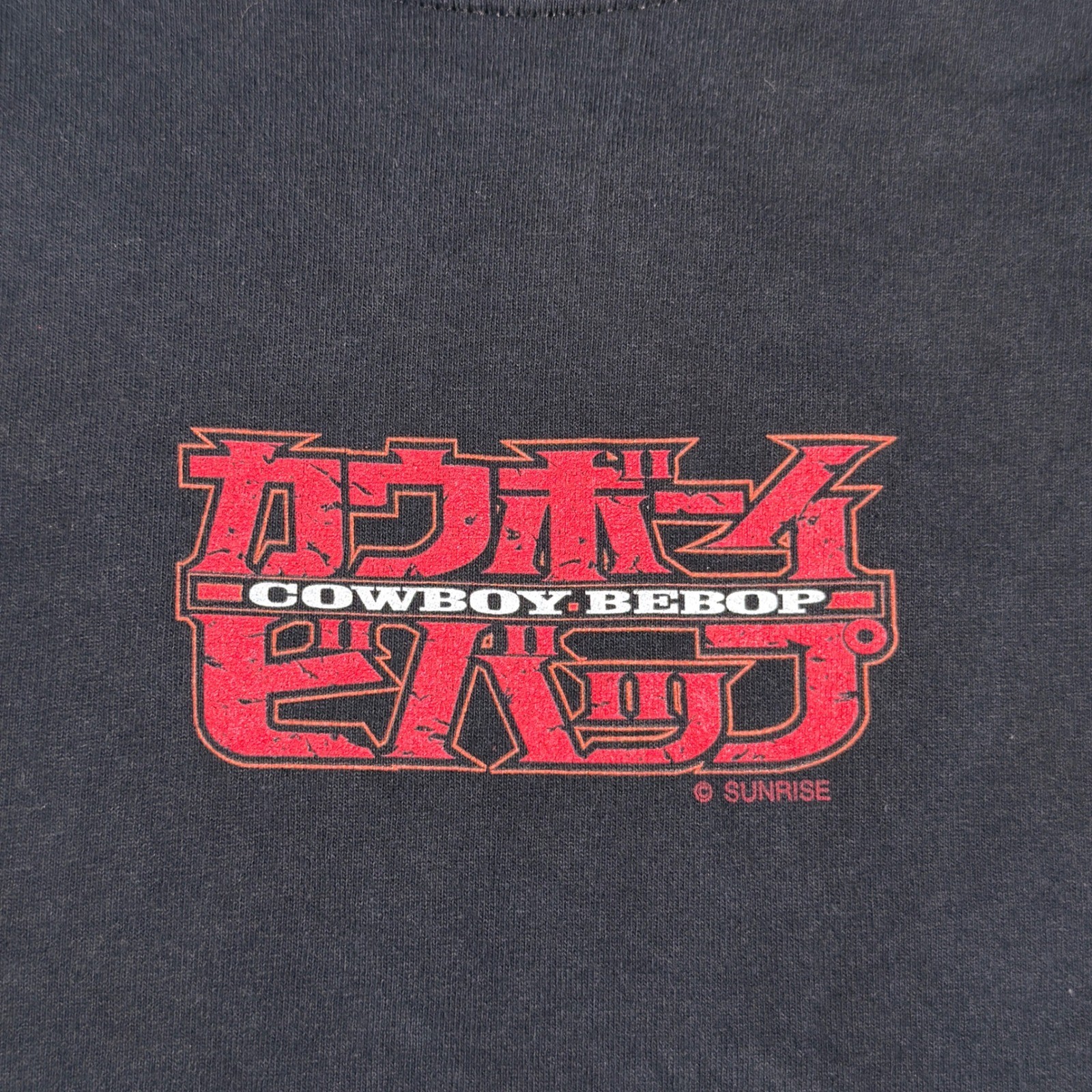 ODM Cowboy Bebop T Shirt Men Medium Black Anime Graphic Puff Print Sunrise Y2K