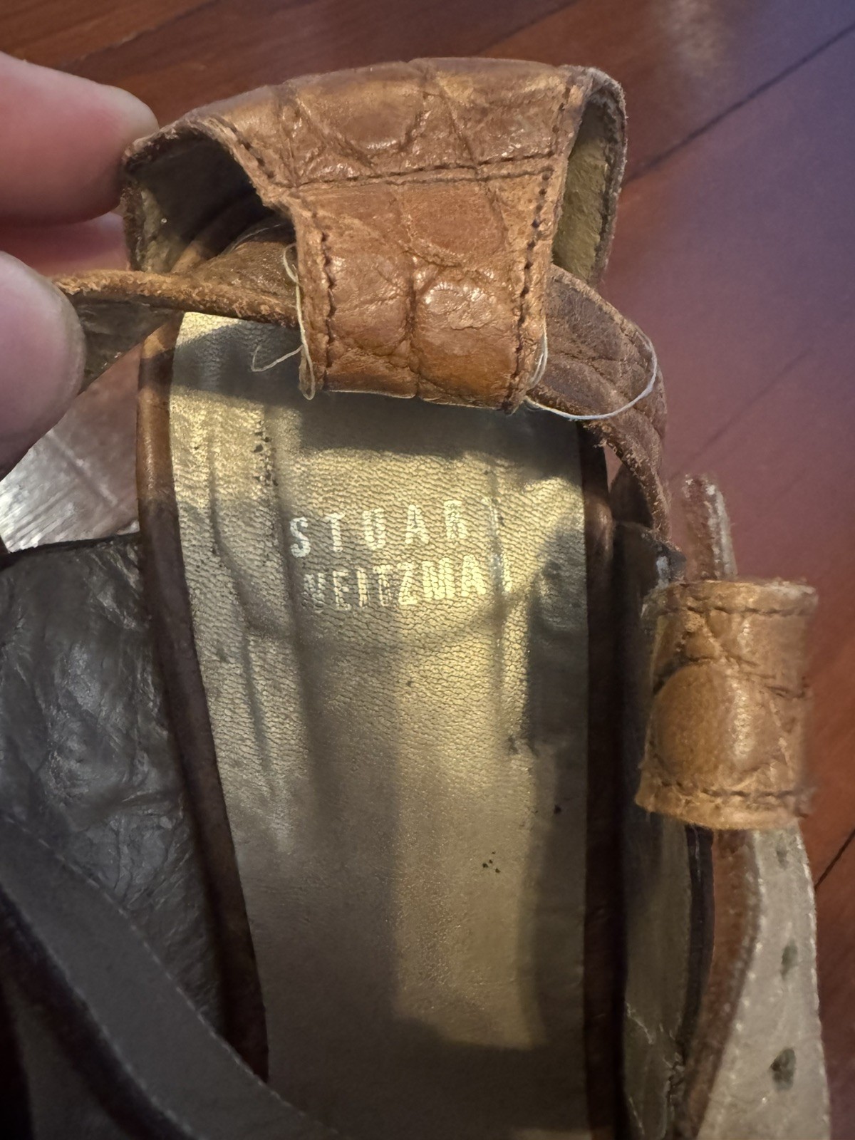 STUART WEITZMAN Leather Strappy Sandals Brown Womens Size 7m floor model