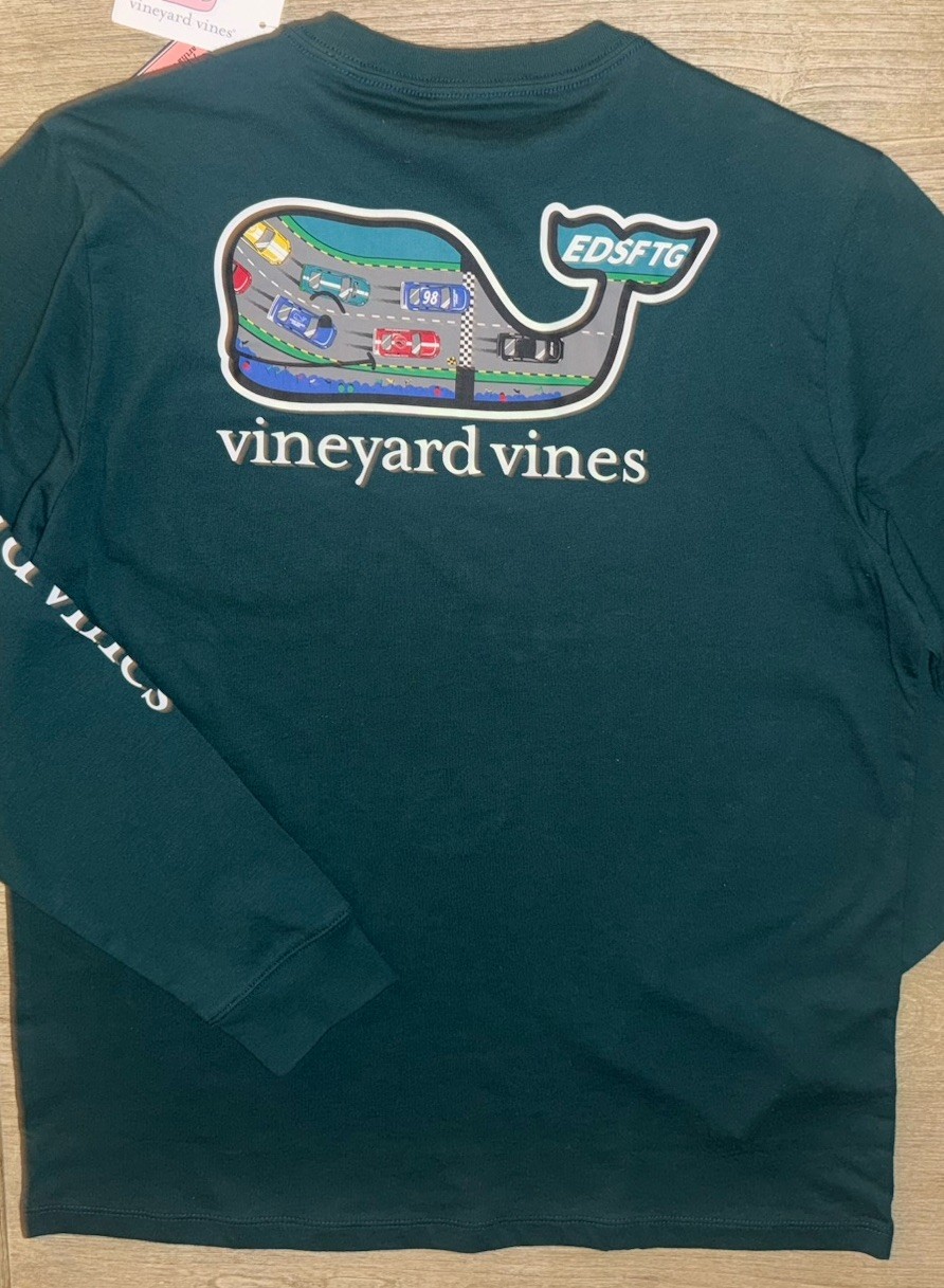 NWT Vineyard Vines T-SHIRT LS RACE TRACK WF PKT TEE TEAL DECOY Boys’ XL 18 New!
