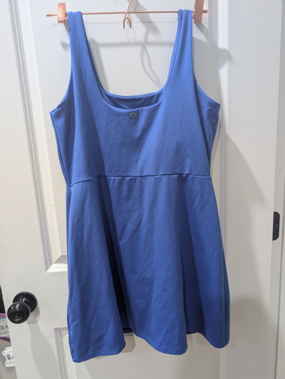 GapFit Blue Scoop Neck Sleeveless Wide Strap Stretch Jersey Tank Top L