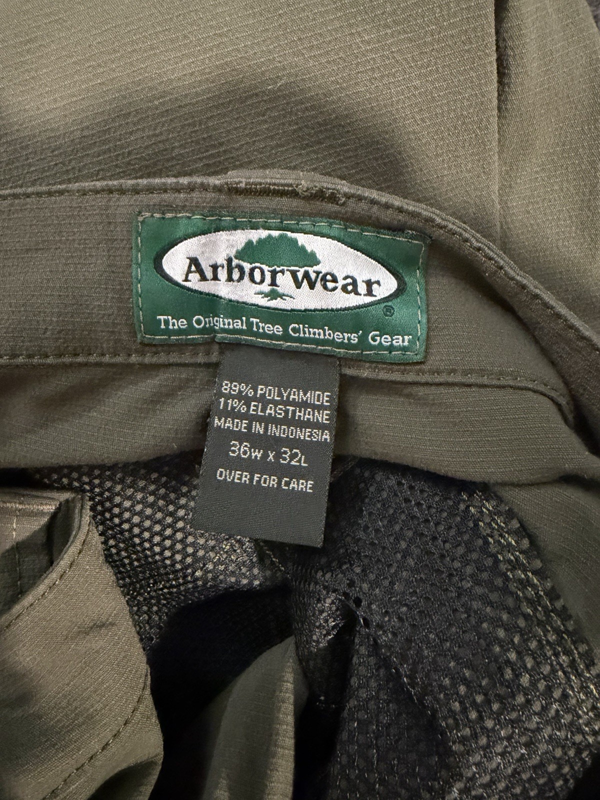 Arborwear Pants Mens 36×32 Green Cargo Canvas Nylon Chainsaw Tree Trimmer Work