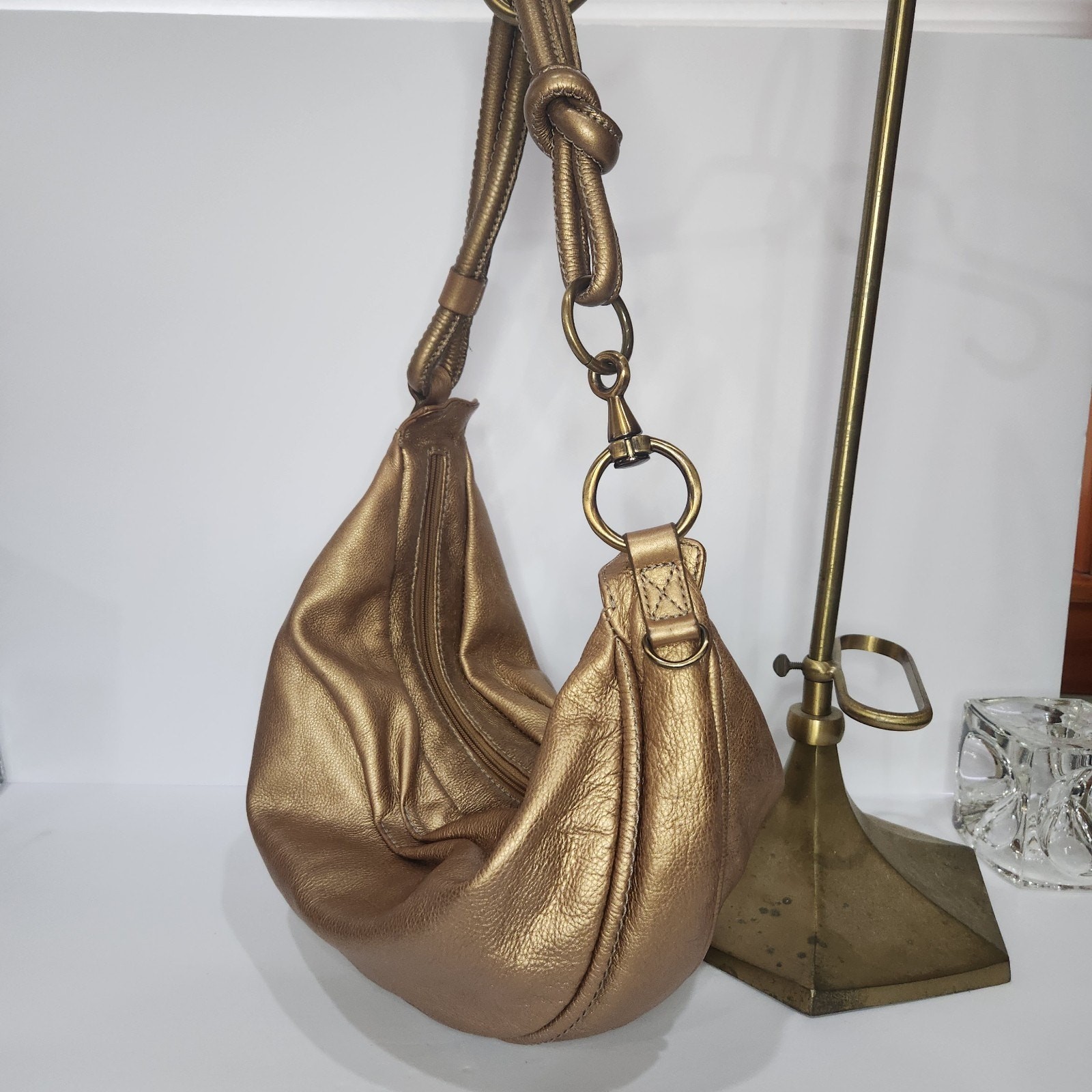 Gold Fossil Leather Purse