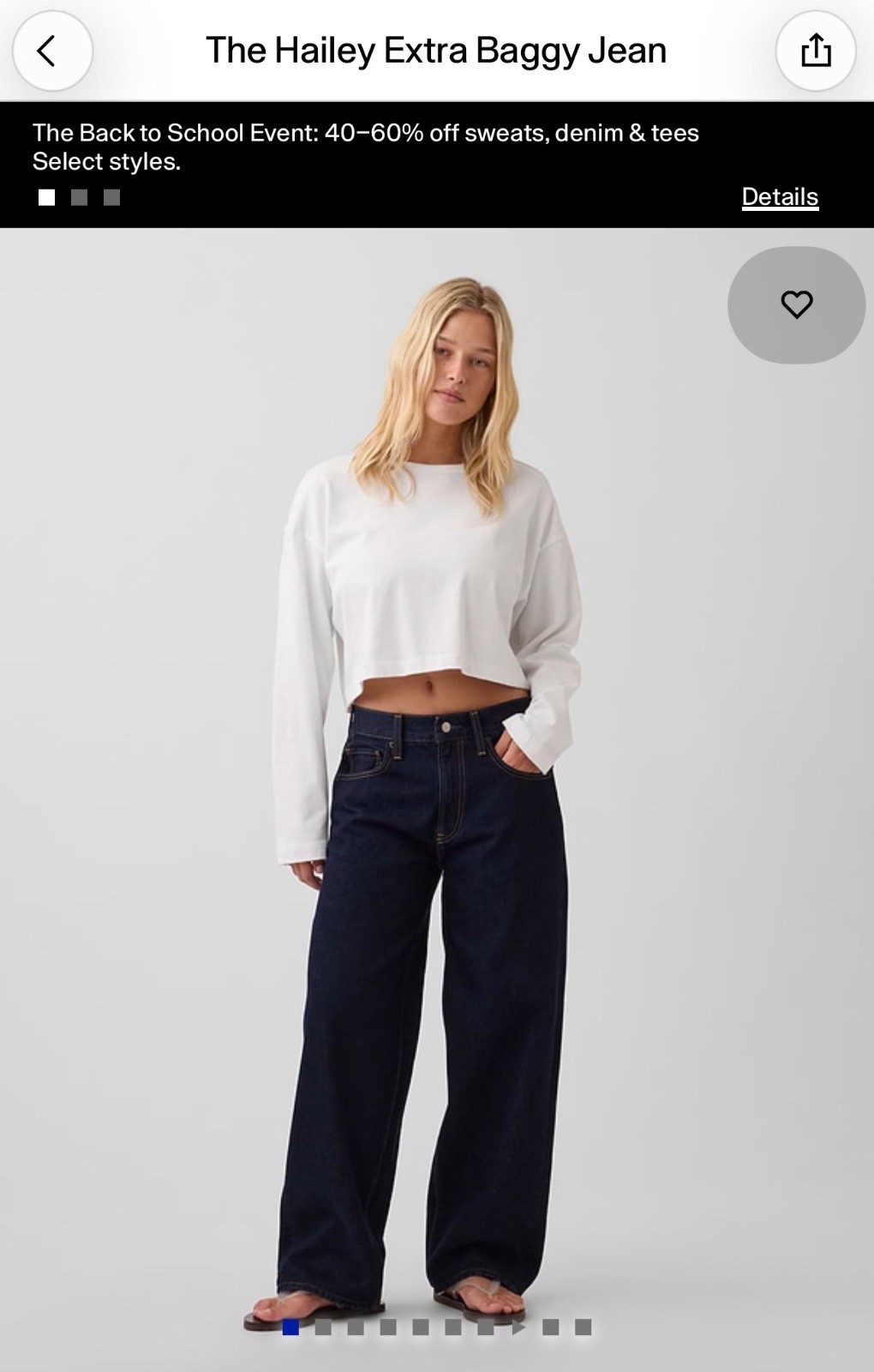[NWT] GAP x Hailey Bieber 1996 Extra Baggy Jeans Midnight Indigo Women’s-Size 27