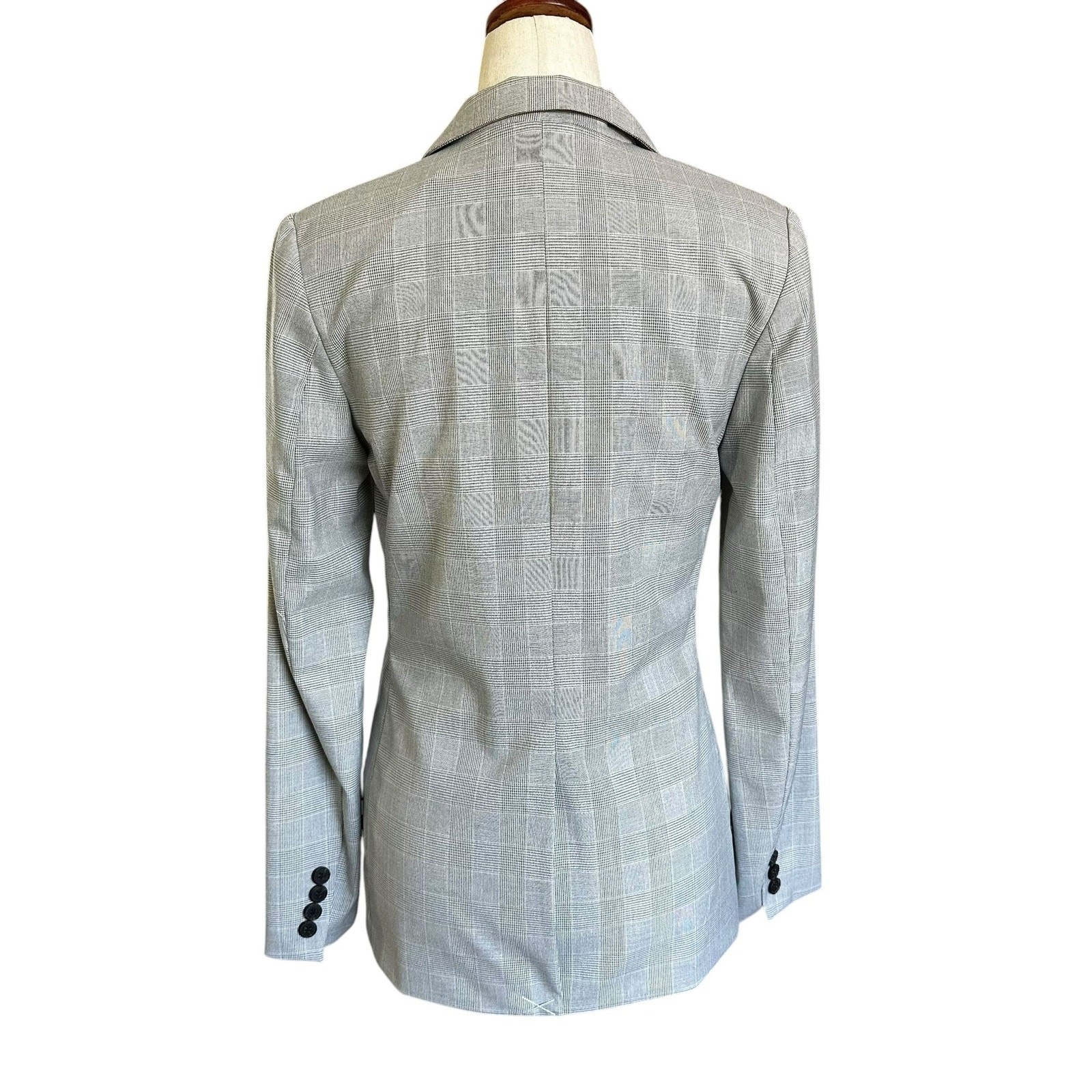 H&M Gray Plaid Lined Collared Blazer w/ Pockets Women Size 4 NWT | 28-11
