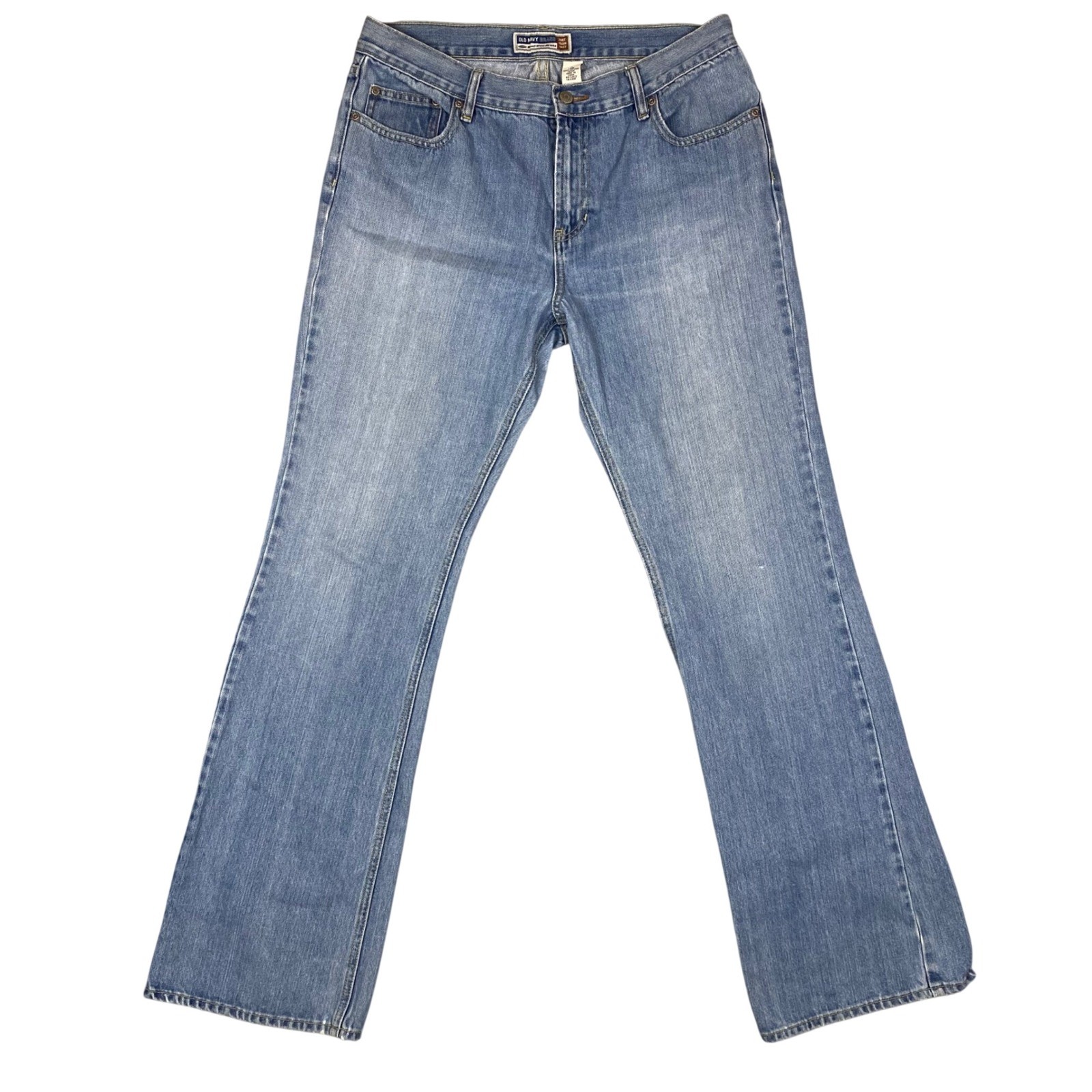 Old Navy Just Below Waist Boot-Cut Medium Wash Denim Jeans Womens 12 Long Y2K