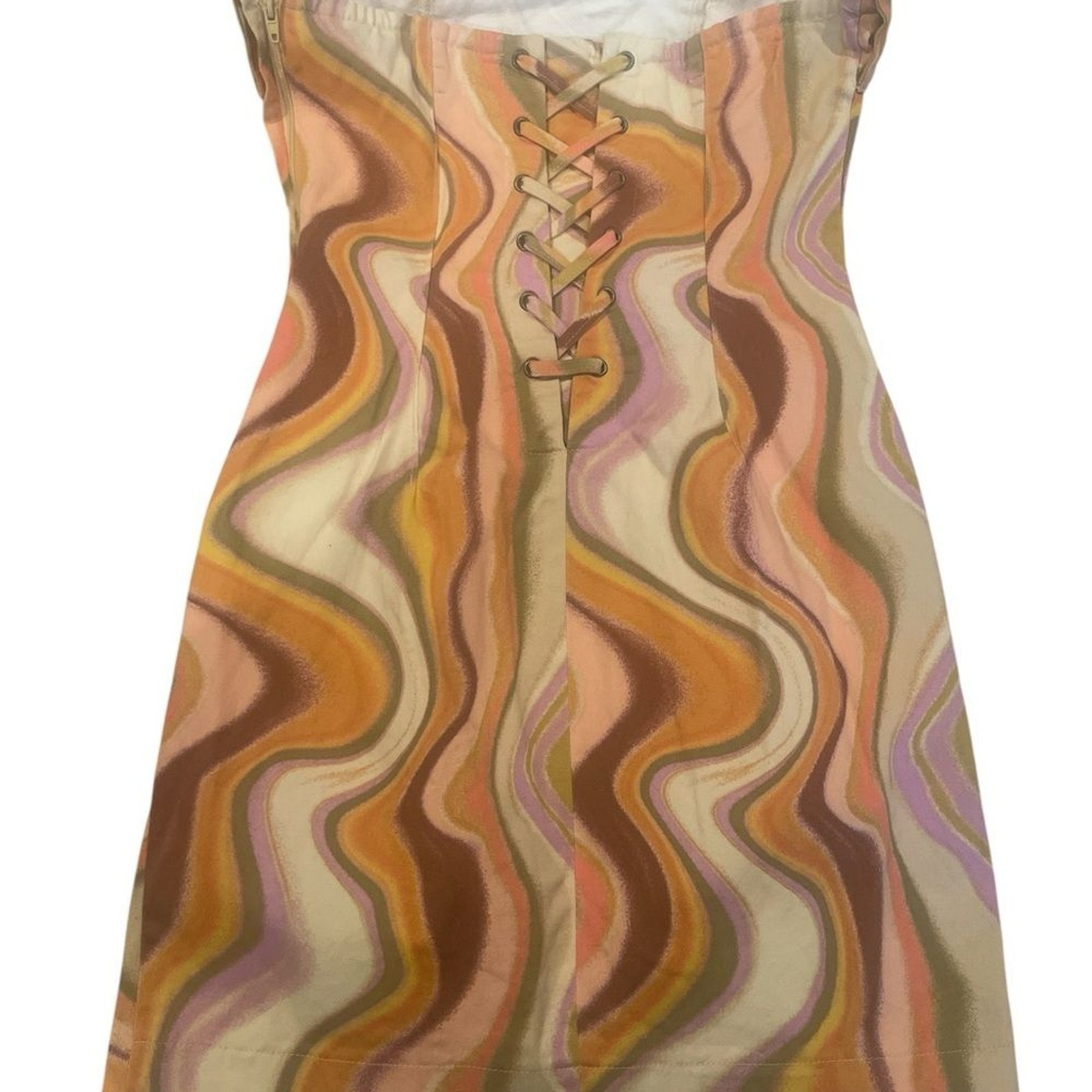 Wild Fable Retro Multicolor Swirl Strapless Bodycon Mini Dress Size XS