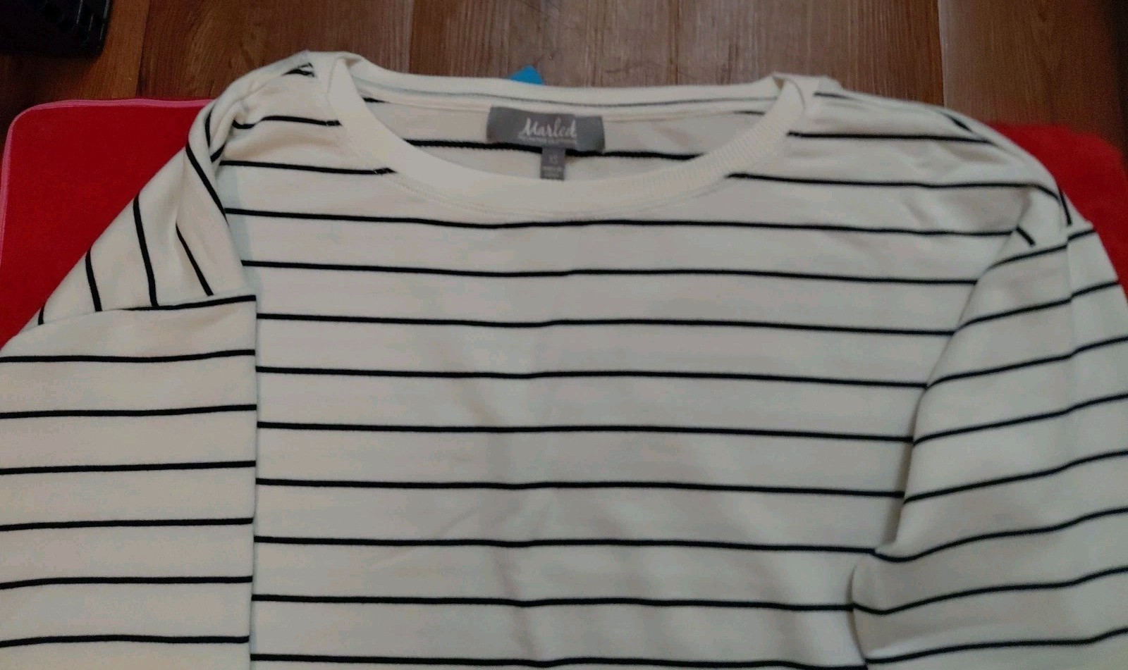 Ivory & Black Striped Pullover Marled by Reunited Clothing Oversized Fit