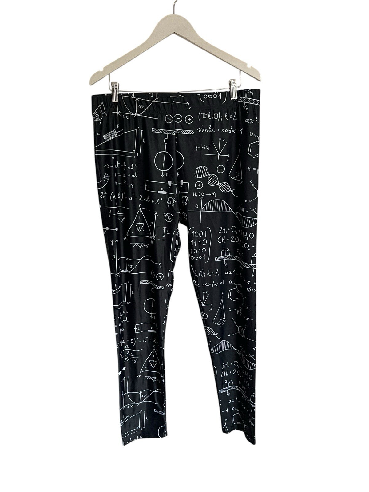 No Brand Mathmatical Print Leggings Black Equations Size 3XL 16 18