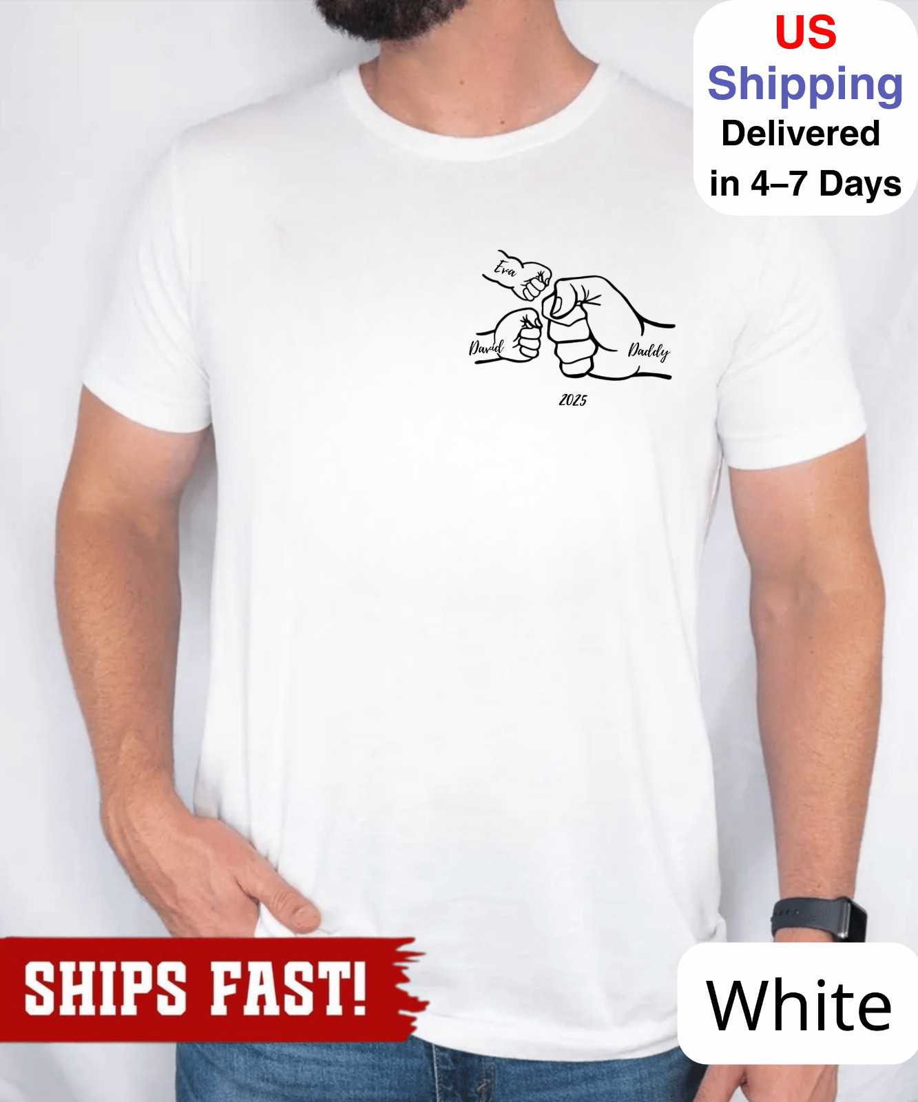 Personalised T-shirt – Father’s Day Gift – 1st Fathers day – New Dad Gift- Team