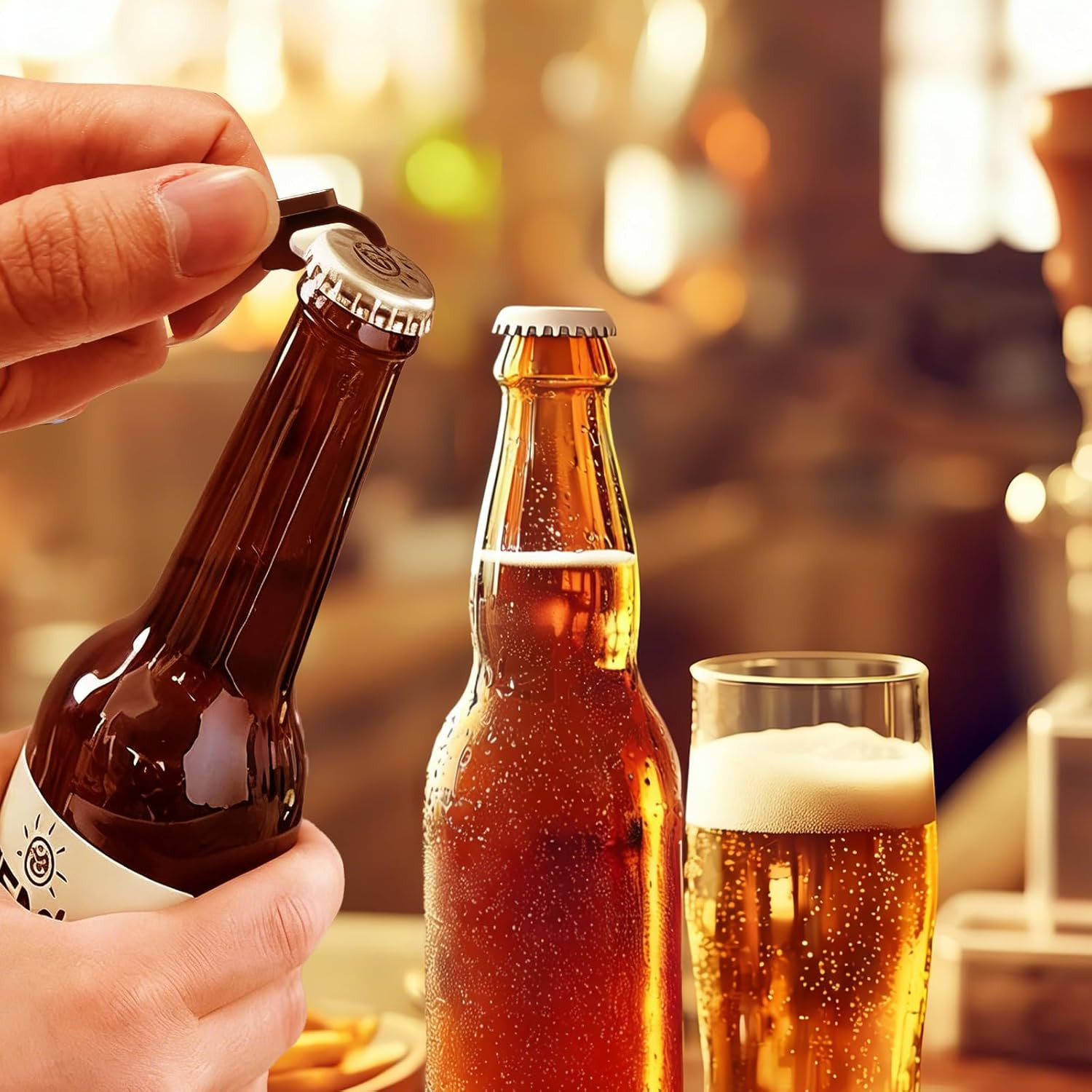 Multi-Functional Keychain & Phone Stand. Opens Beer Bottle and Can Lids. Built-I