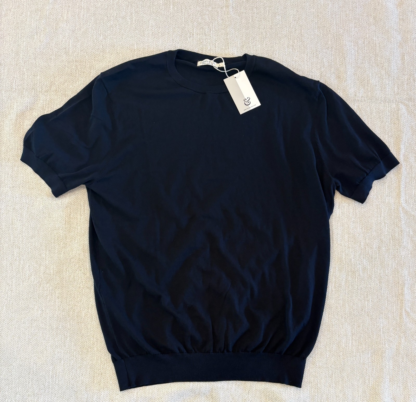Collars & Co Mens Size Medium Lucca Luxury Touch Cotton Silk Knit T-Shirt NEW