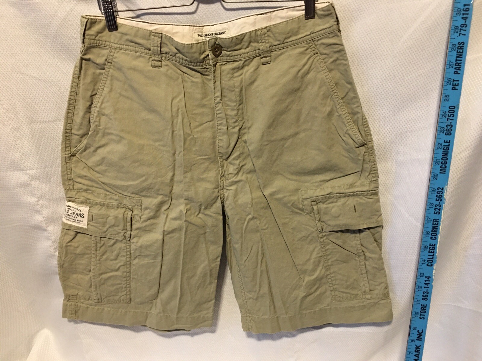 Polo Jeans Company 23″ Tan Khaki Cargo Shorts Men Sz 34 Oman