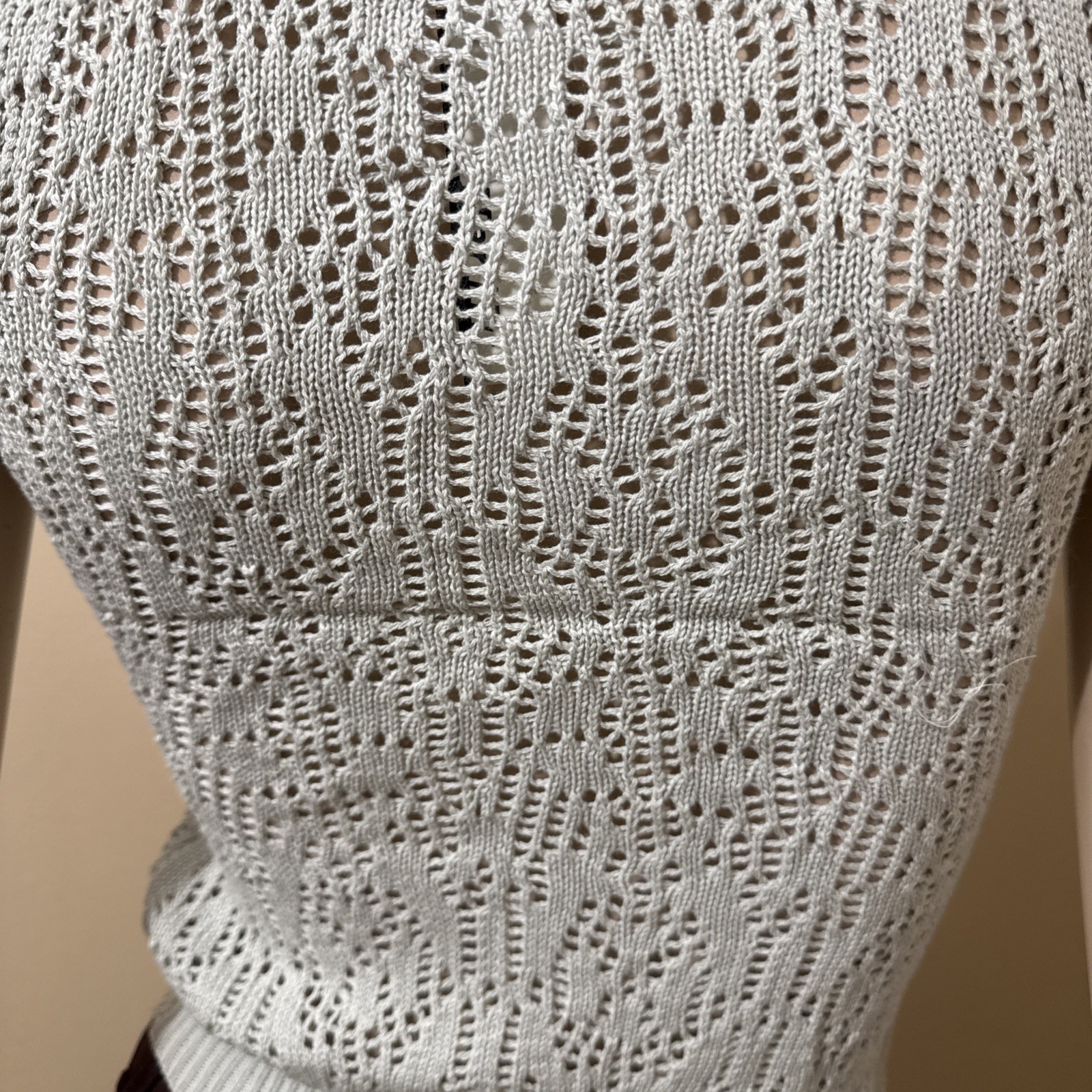 Women’s Light Blue Cotton Casual Stretch Buckle Knitted Pocket Size M/L Blouse