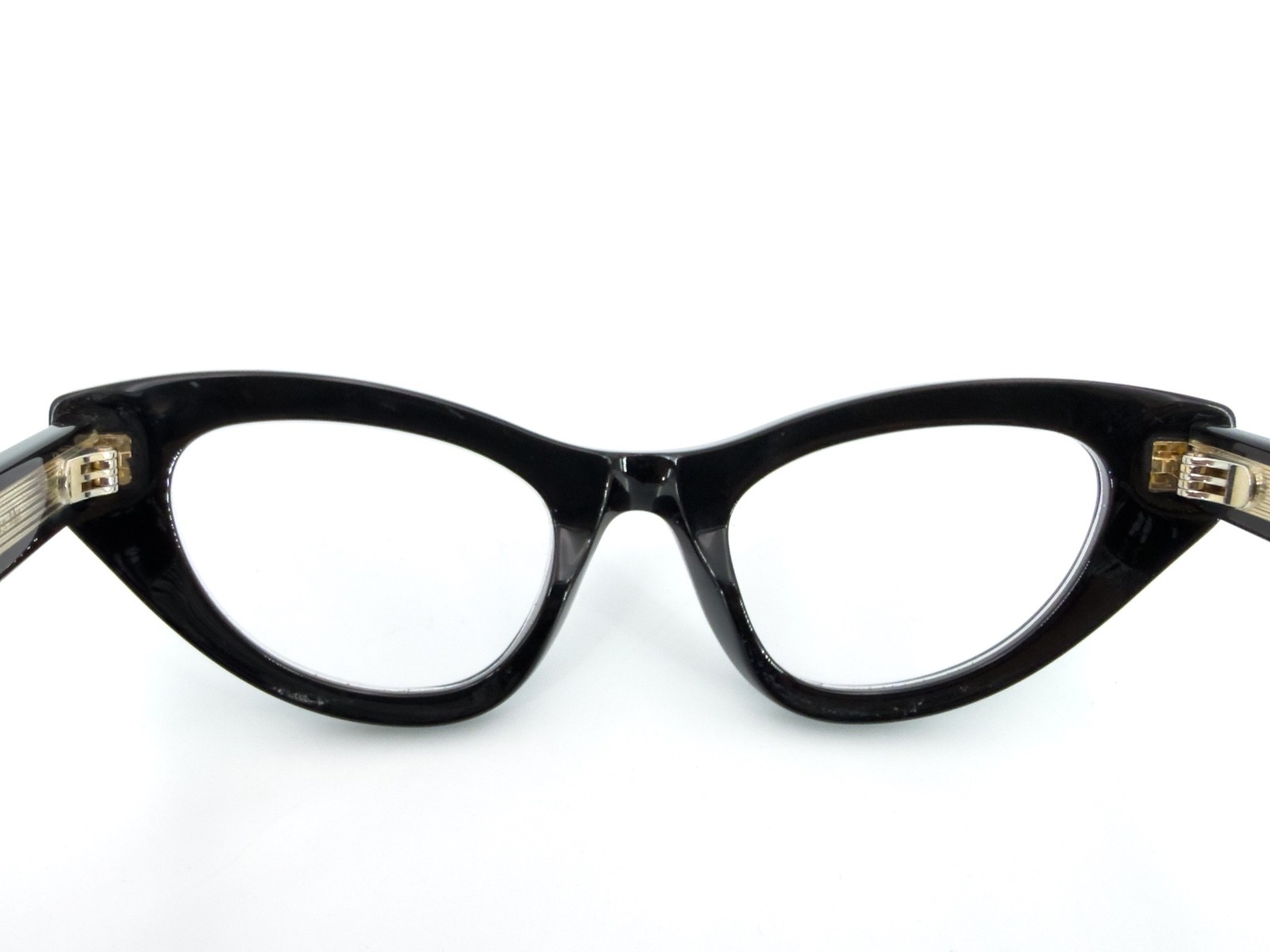 Gucci GG1083O Eyeglasses FRAMES 001 Gloss Black 49[]22-145 Gold Cat Eye M650