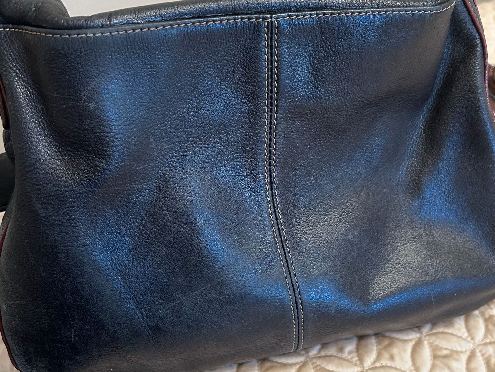 Etienne Aigner Black Leather Flap Shoulder Bag with Brass Hardware