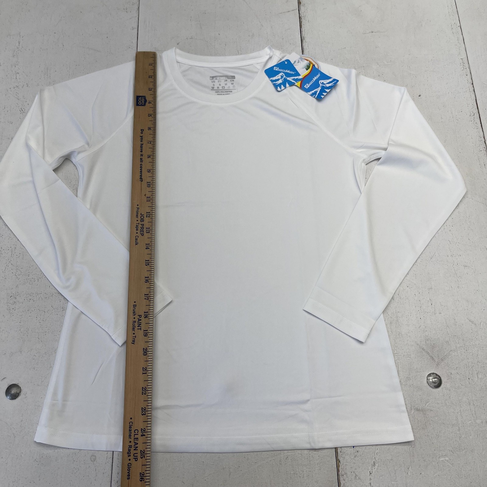 Magcomsen Shirt Womens Small White Long Sleeve SPF Rash Guard Hiking Fishing