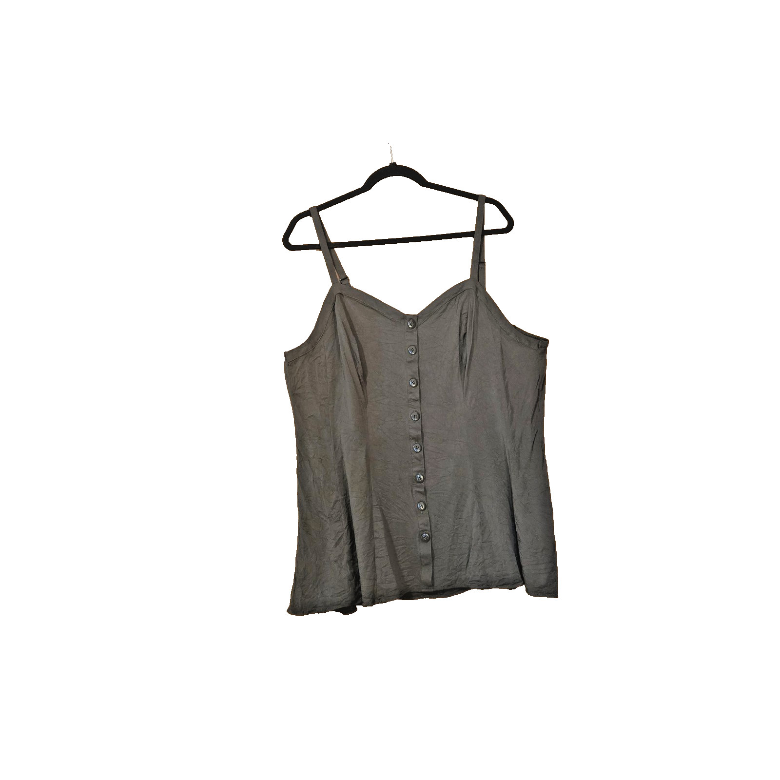 Torrid Camisole Top Womens Size 2 Green Button Front Adjustable Strap
