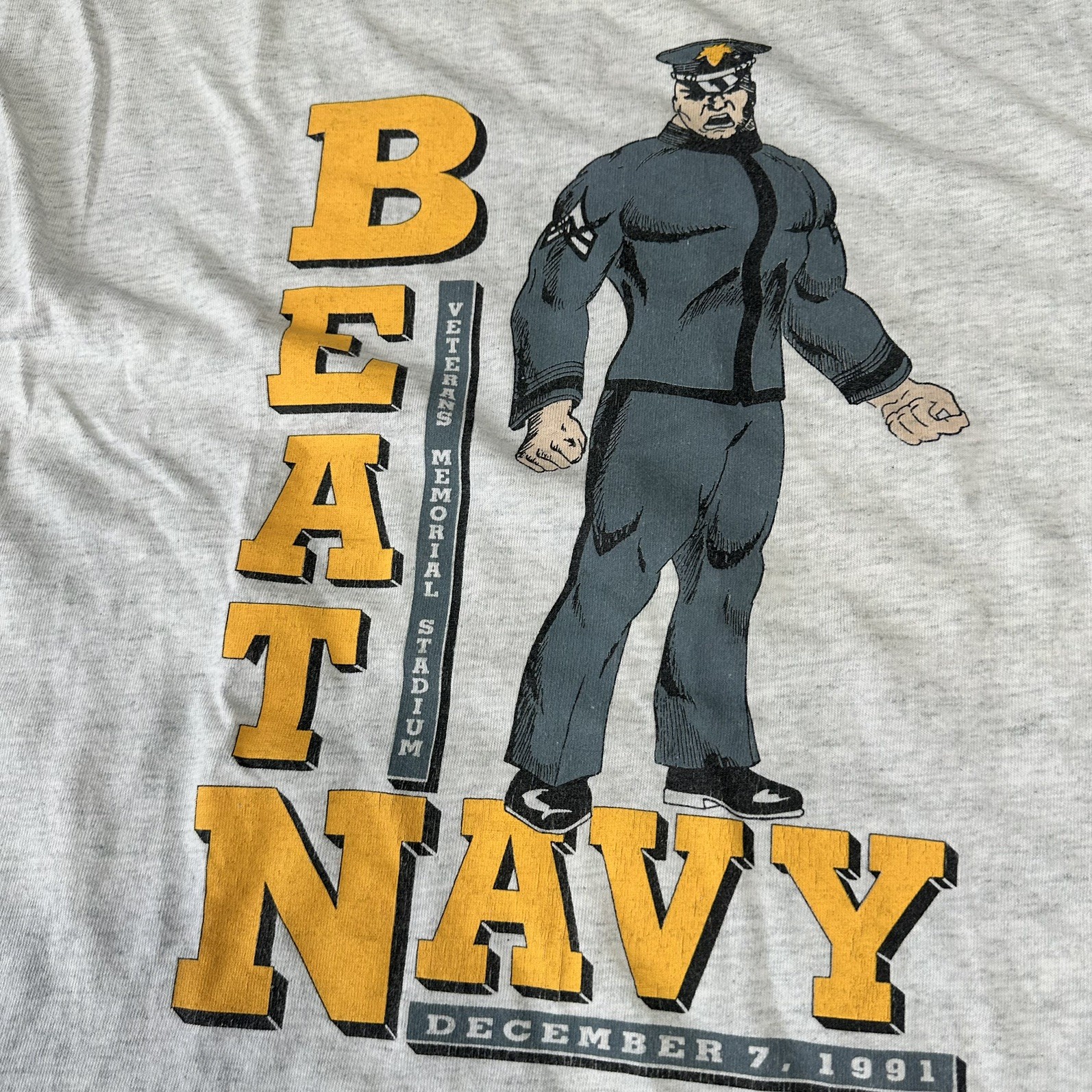 VINTAGE 91′ BEAT NAVY USMA VS NAVY GO ARMY LONG SLEEVE T-SHIRT XL