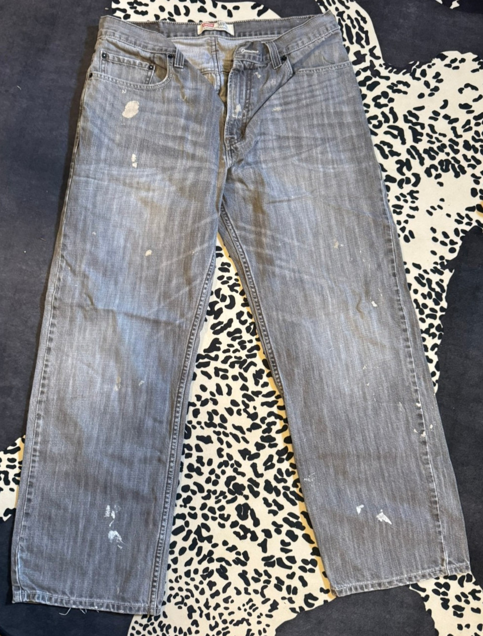 LEVIS VINTAGE 569 LOOSE STRAIGHT GRAY JEANS 33X32 MENS BAGGY Y2K