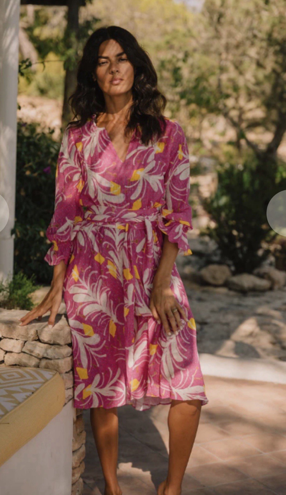 Soler London Eloise Knee Length Dress S Cotton Fushia $255