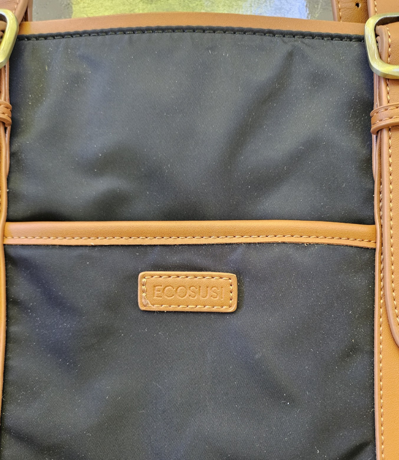 ECOSUSI Briefcase / Messenger Bag / Soft Side Poly/Vegan Leather Trim/ Satchel