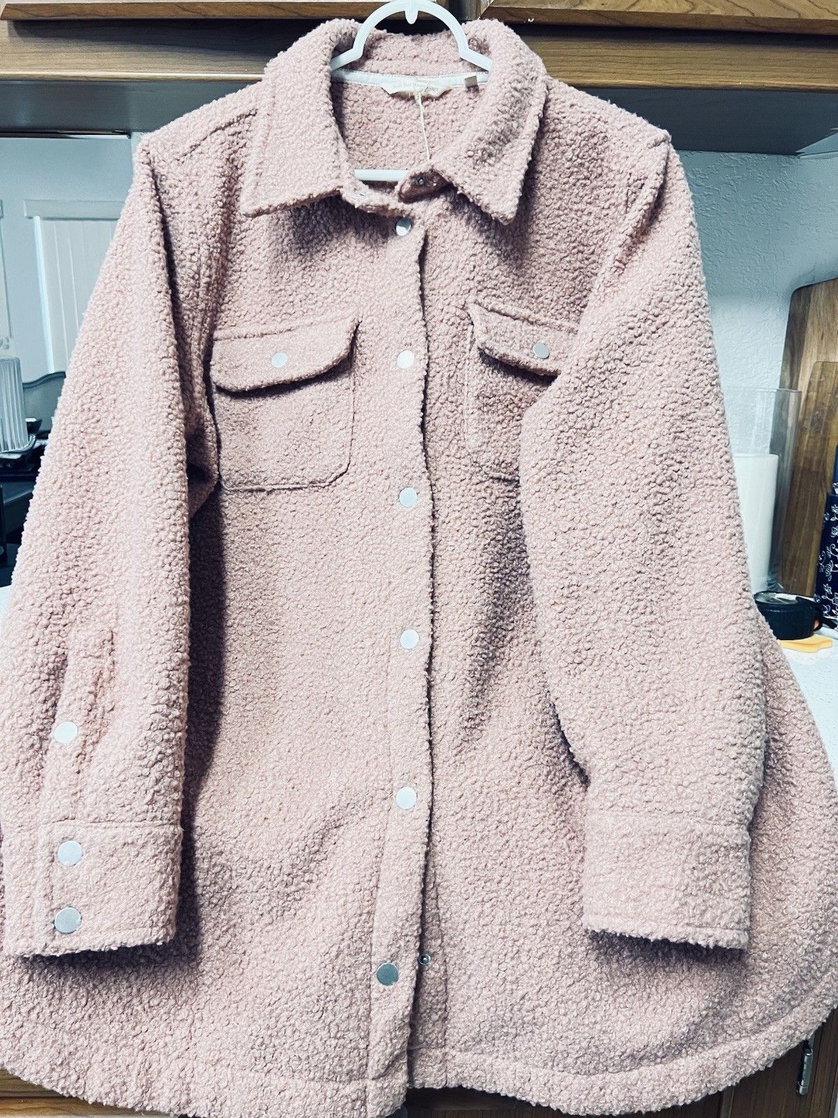 Women’s Soft Surroundings Sharpa Teddy Jacket In L Mauve In Color