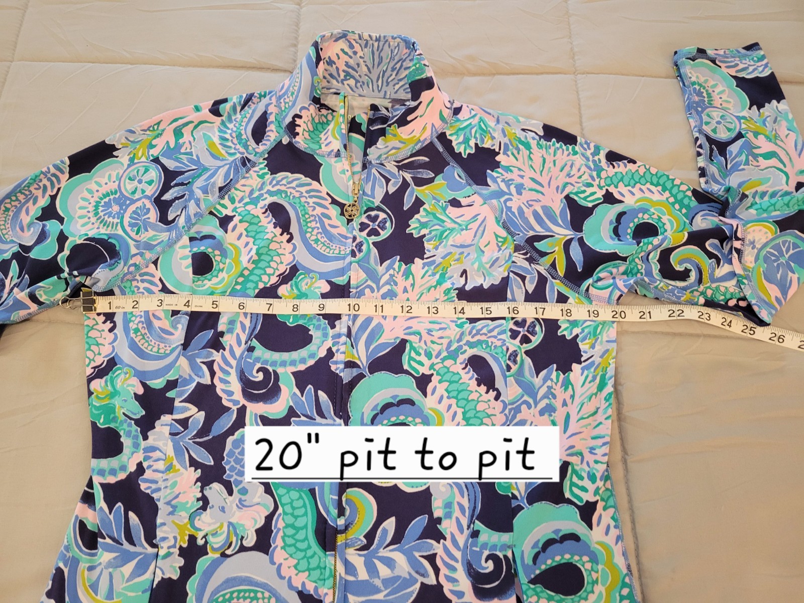 Lilly Pulitzer Luxletic Full-Zip Serena Jacket Sz Large Sirens & Spirits Fitted