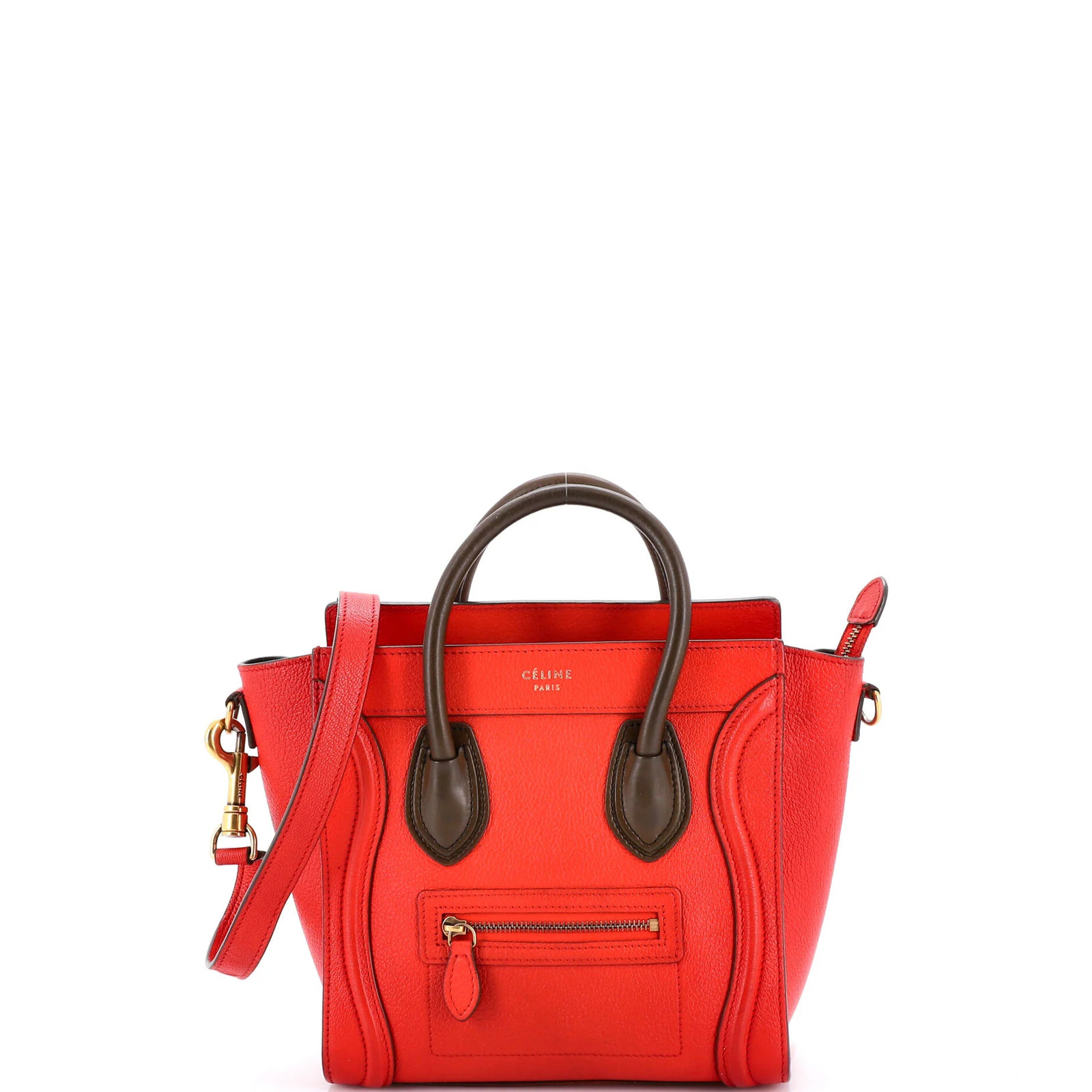 Celine Bicolor Luggage Bag Grainy Leather Nano