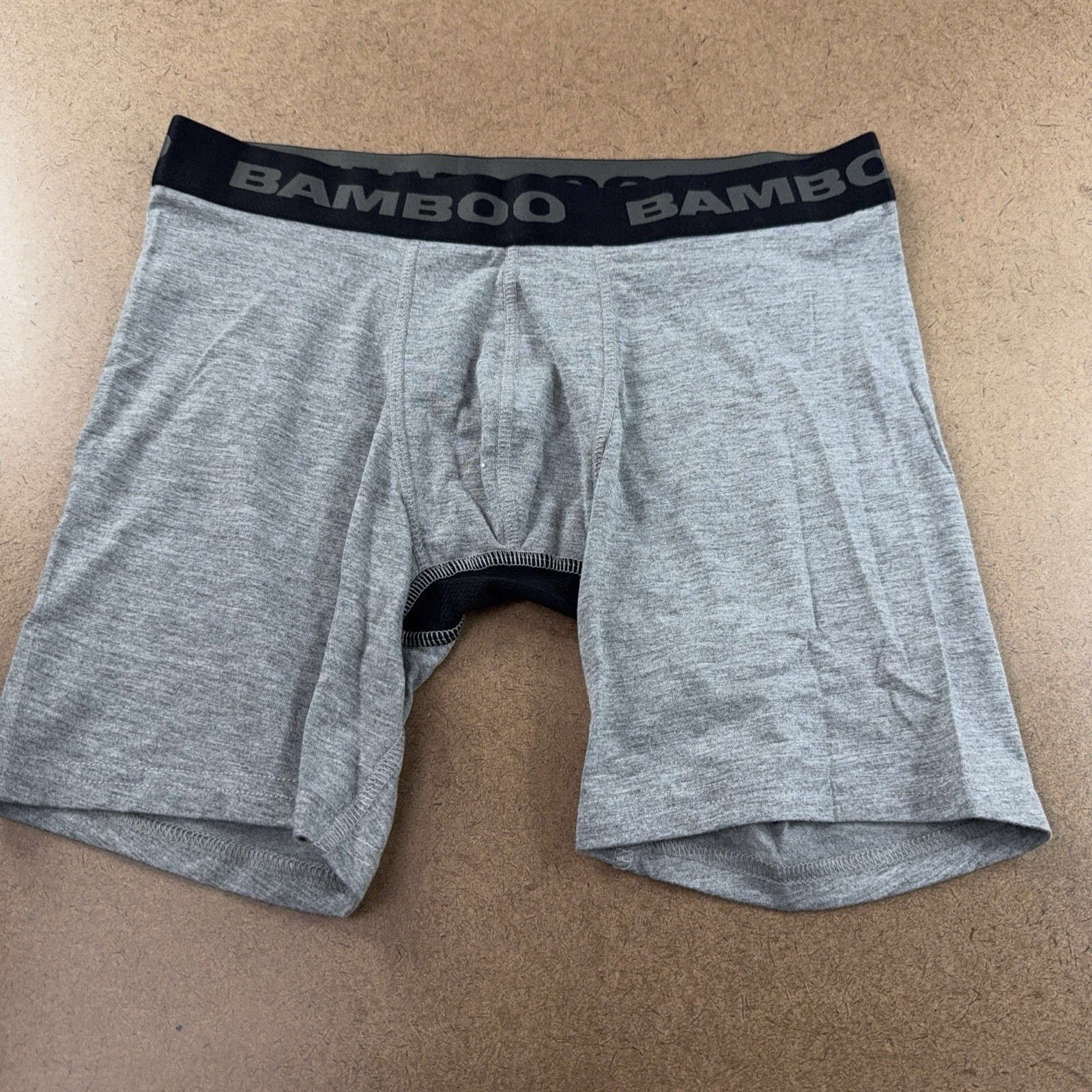 Bamboo Mens Size Medium Heather Gray Breathable Boxer Brief Underwear New