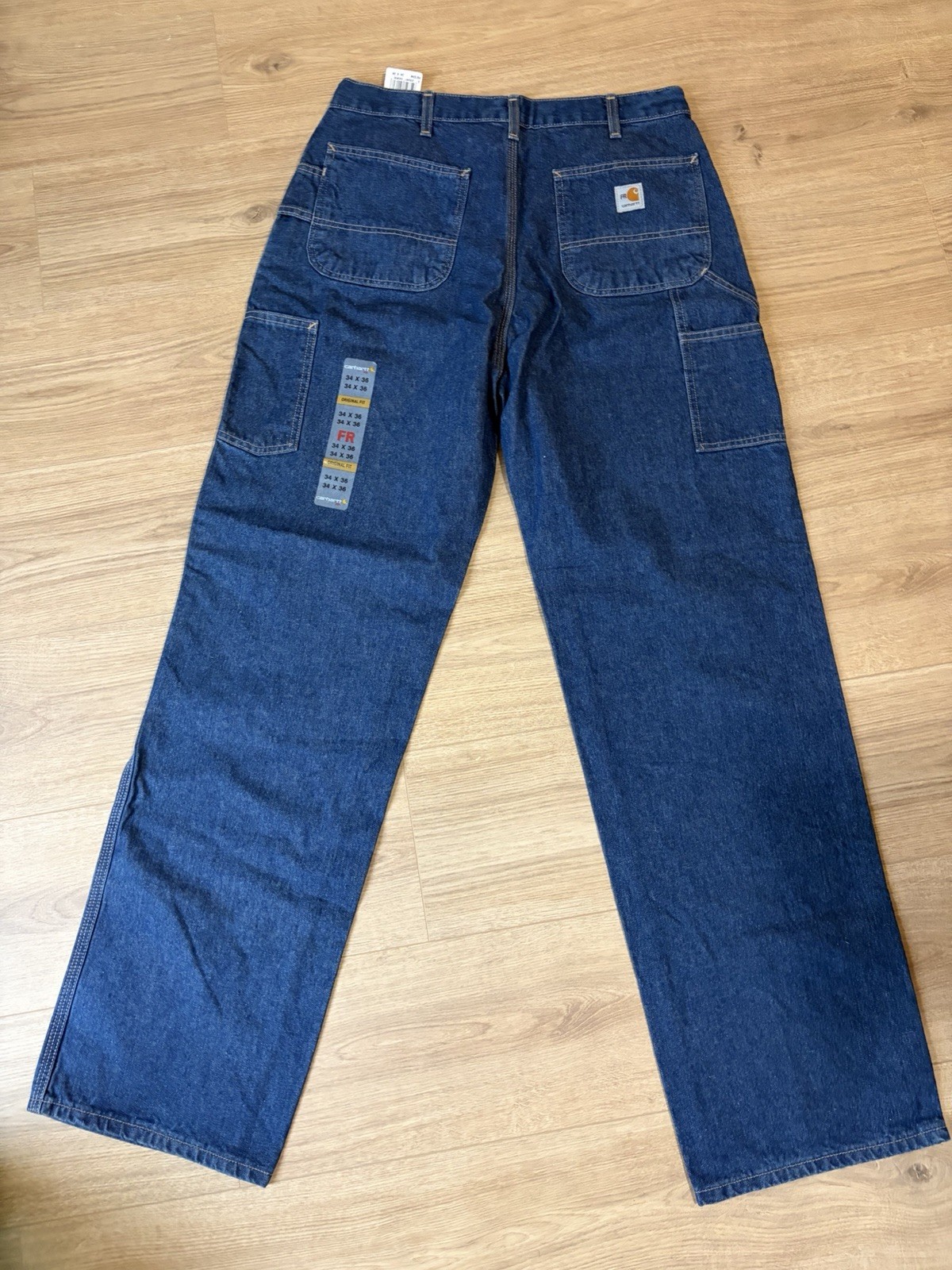 Carhartt FR Flame-Resistant Original Fit 34×36 Denim Dungaree Pants Blue