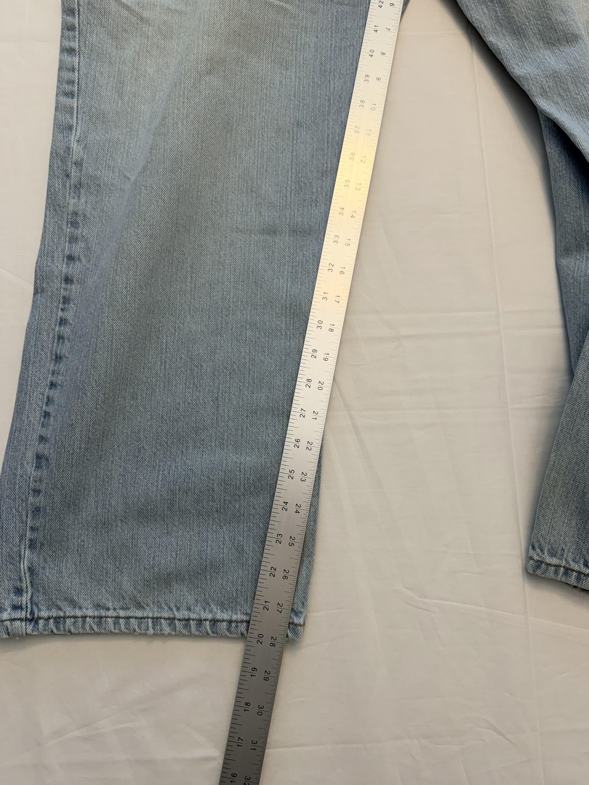 Chaps 985 Jeans Mens 42×30 Light Wash Blue Relaxed Straight Leg Denim Pants