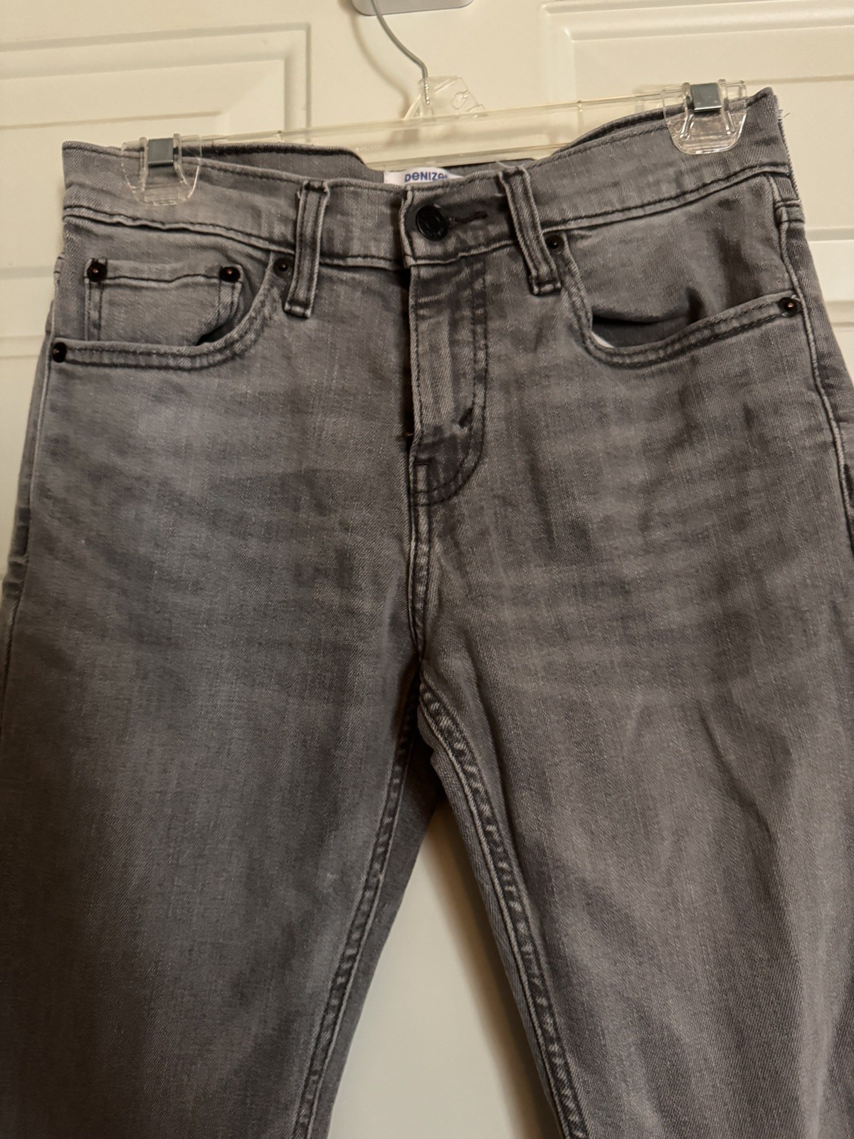Denizen Levis Womens Gray Skinny Jeans Stretch Denim Charcoal Wash Casual 28×30