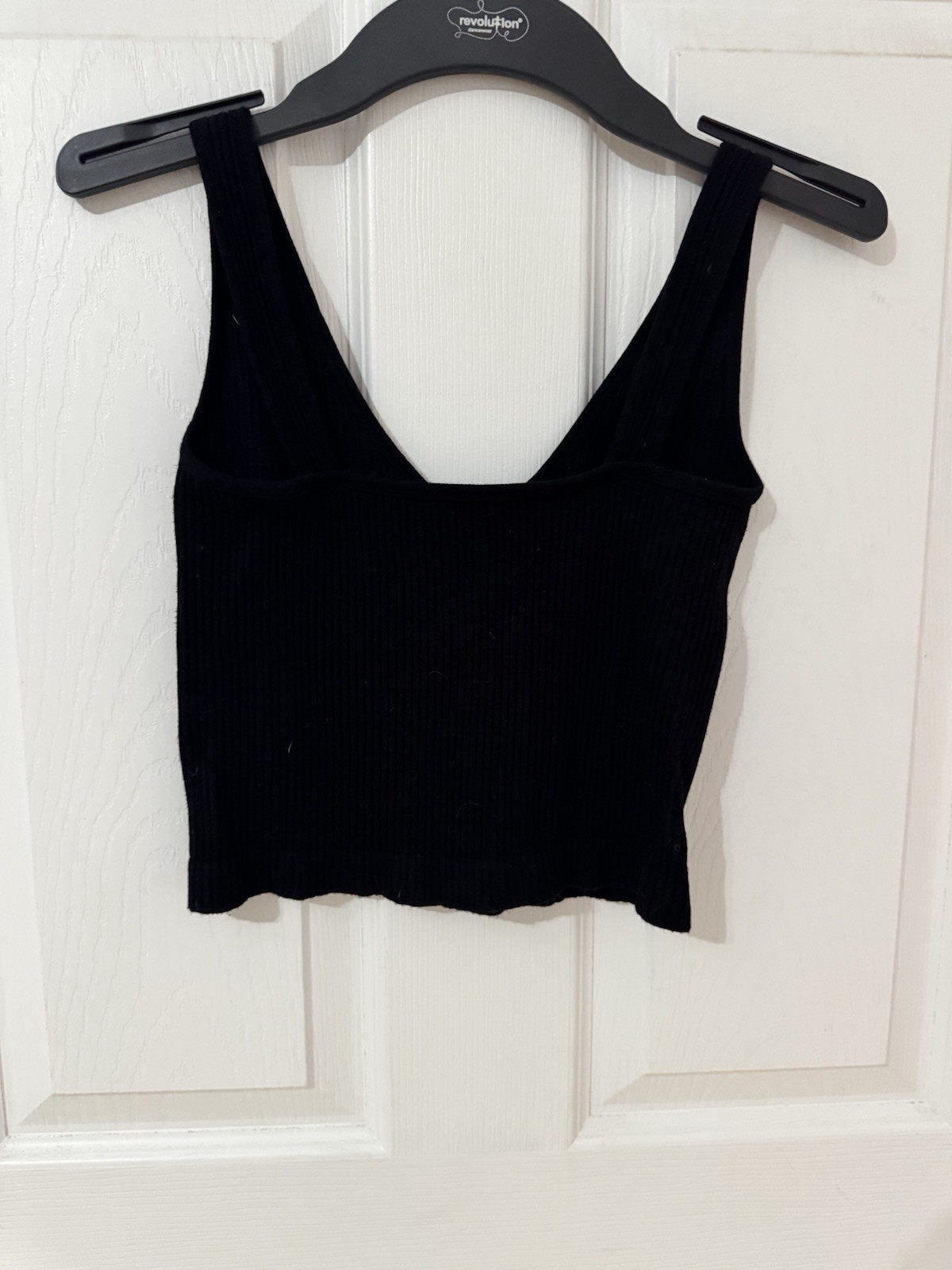 Free People Intimately Solid Rib Brami Black XS/S V-Neck Cropped Tank Top