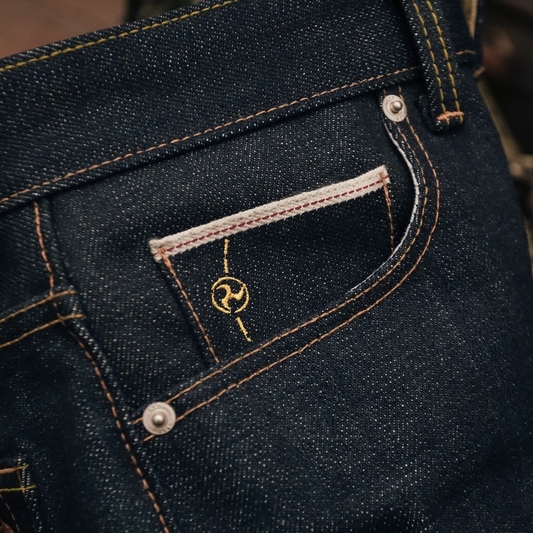 Simple&Raw Raijin Fujin 24oz Red Selvedge Denim Men’s Jeans Slim Straight Fit