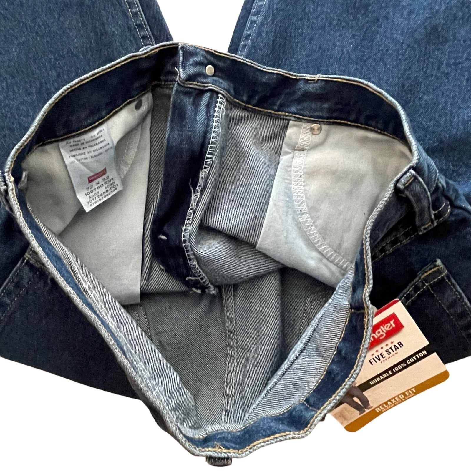 Wrangler Men’s Five Star Premium Denim Straight Relaxed Fit Jeans Big and Tall