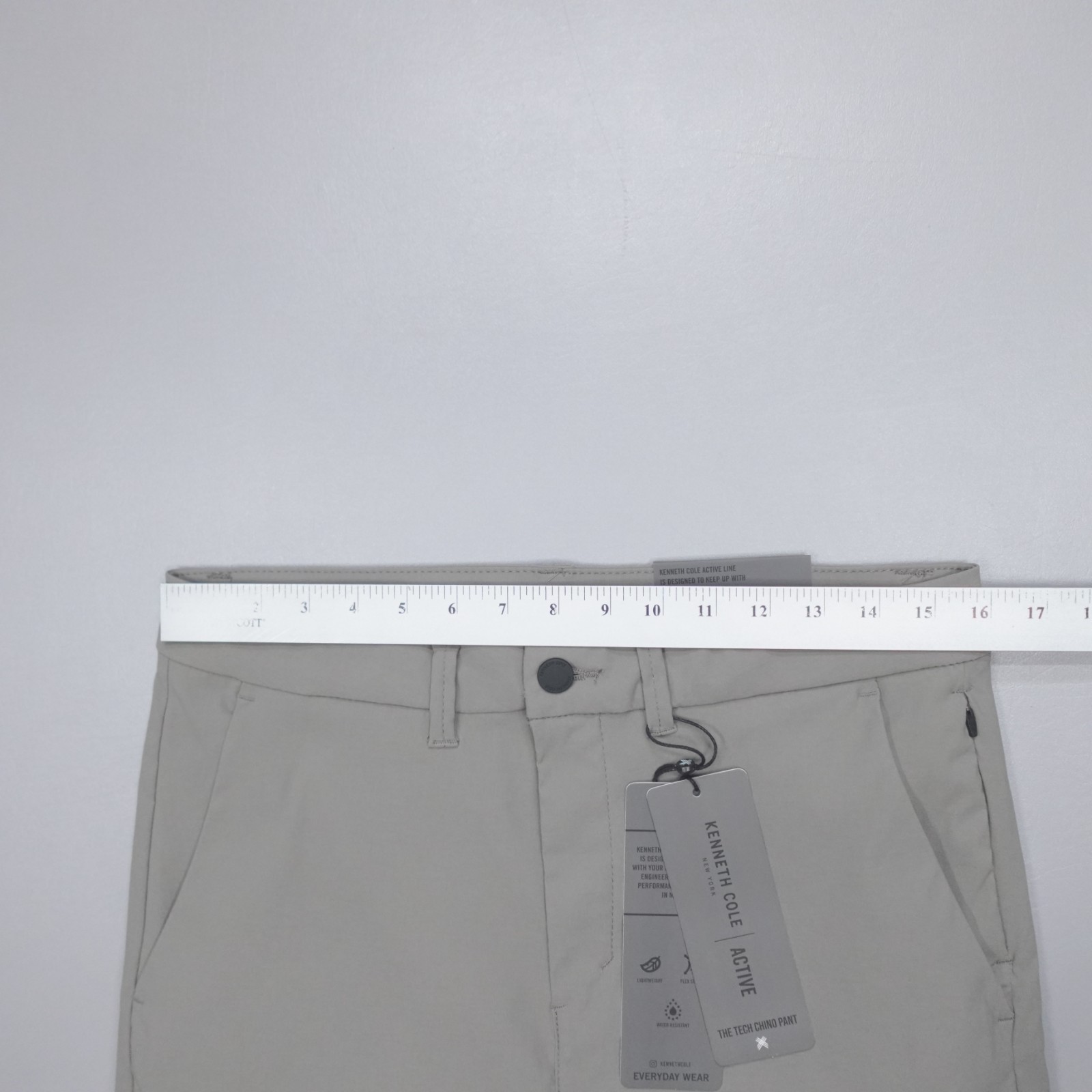 Kenneth Cole Men’s Tech Pants Lightweight Stretch DWR Tapered Fit Rover Grey