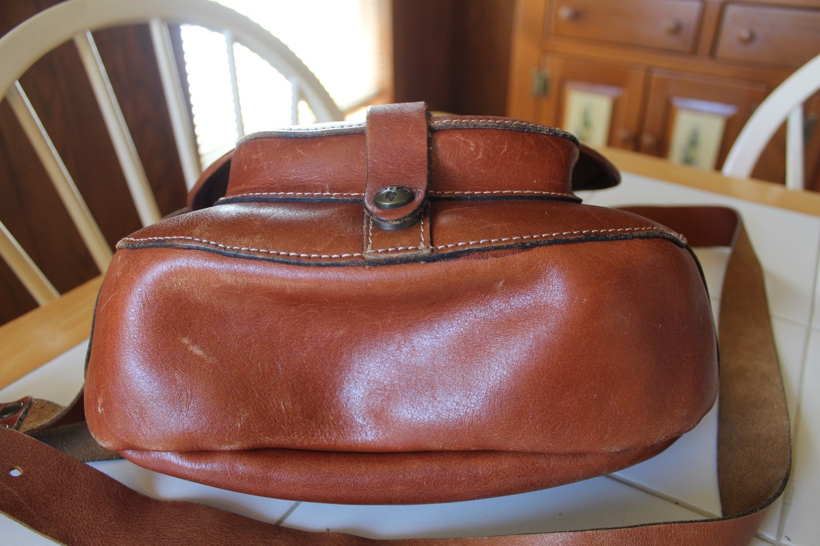 PATRICIA NASH BROWN BARCELONA SADDLE BAG CROSSBODY DISTRESSED ITALIAN LEATHER